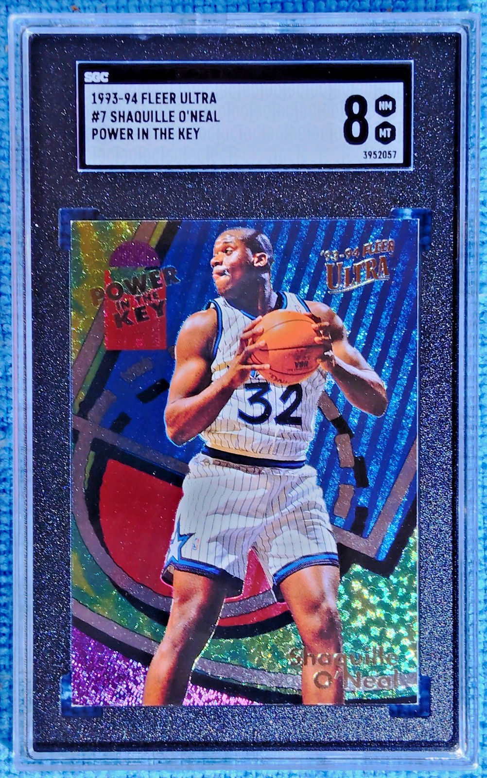 1993 FLEER ULTRA #7 POWER IN THE KEY SHAQUILLE O’NEAL PSA 8 + Shaq Freebies