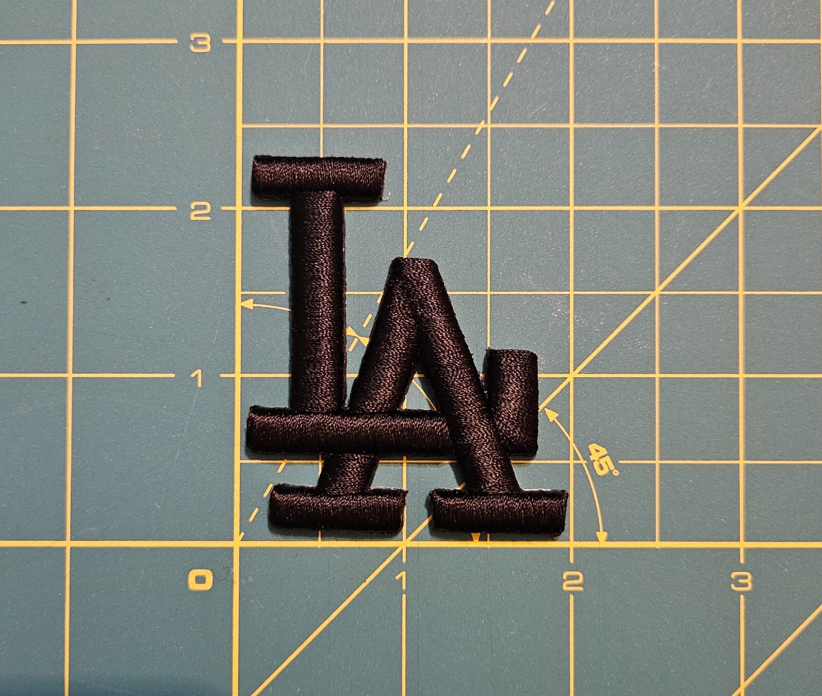 LA Patch Black Los Angeles Dodgers Embroidered Iron on Patch 2.25 x 2″ Free Ship