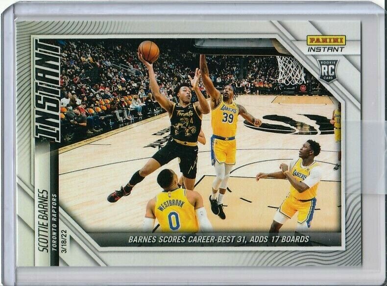 2021-22 PANINI INSTANT SCOTTIE BARNES #163 NBA RAPTORS 1/195 LOW PRINT RUN ROY