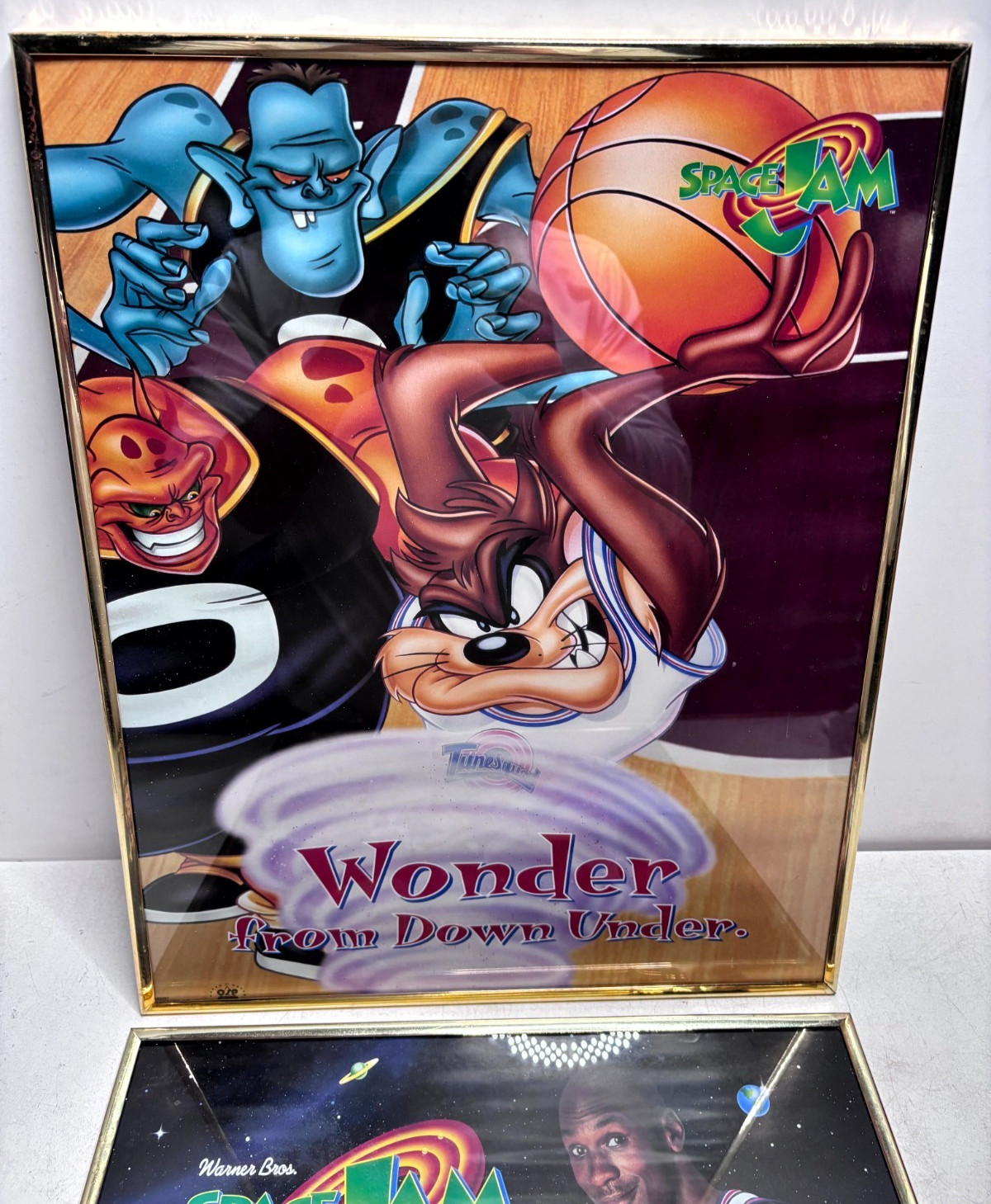 Vintage Space Jam Framed Posters Set Michael Jordan Looney Tunes 1996 USA