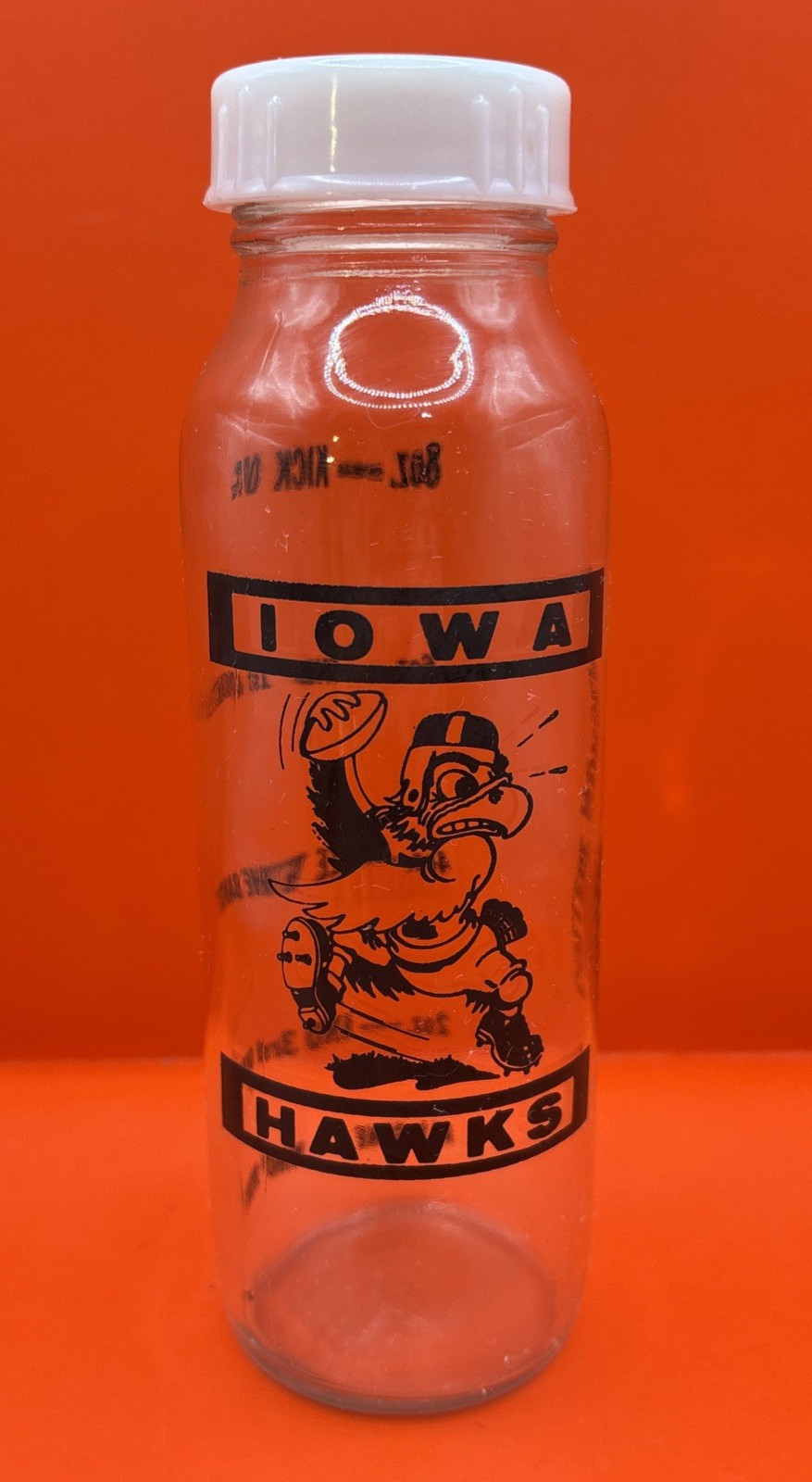 Evenflo 8 oz. College Nurser Iowa Hawkeyes Glass Baby Bottle w/ Retro Herky Logo