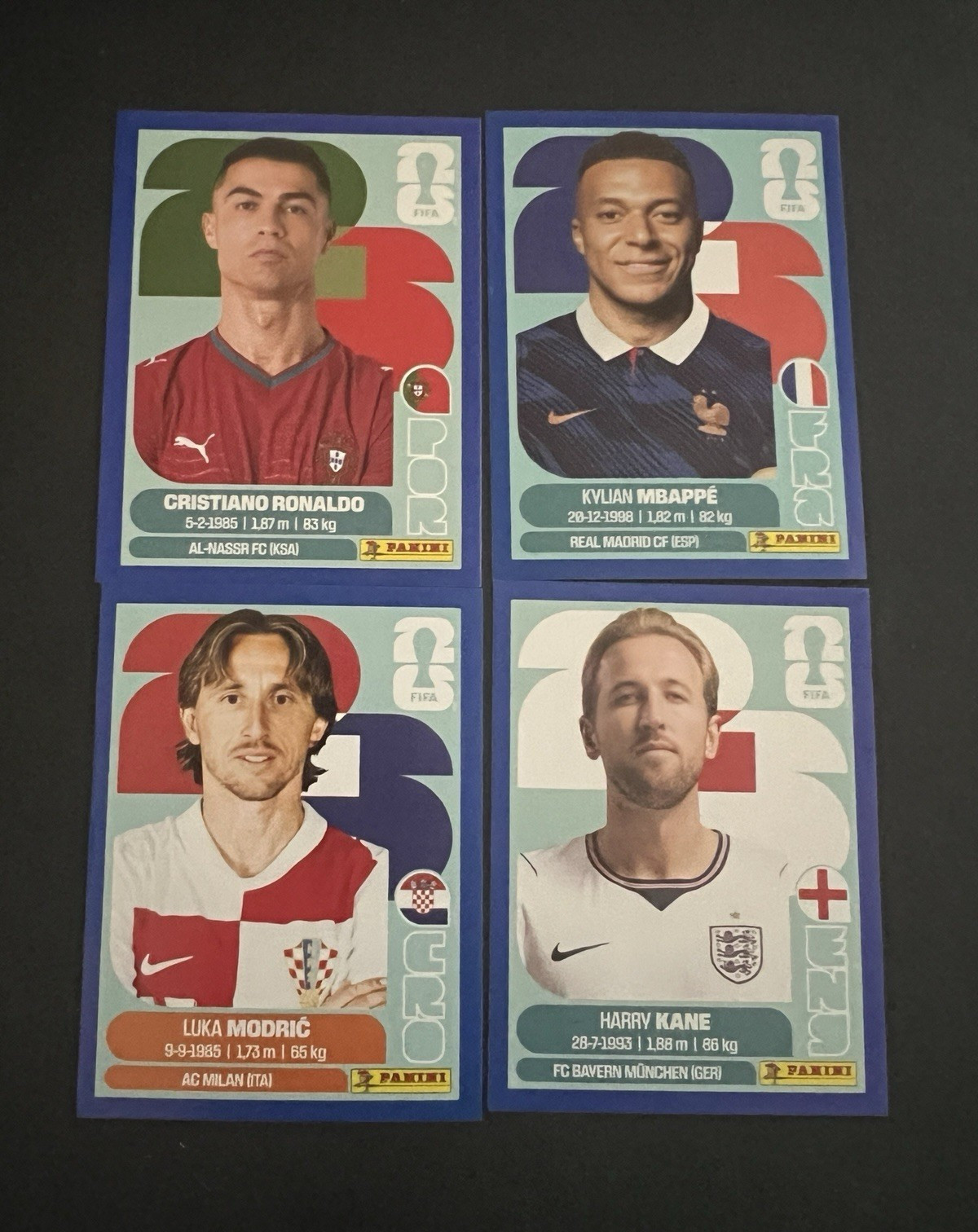 Panini FIFA World Cup 2026 Blue Sticker Ronaldo Mbappé Modrić Kane