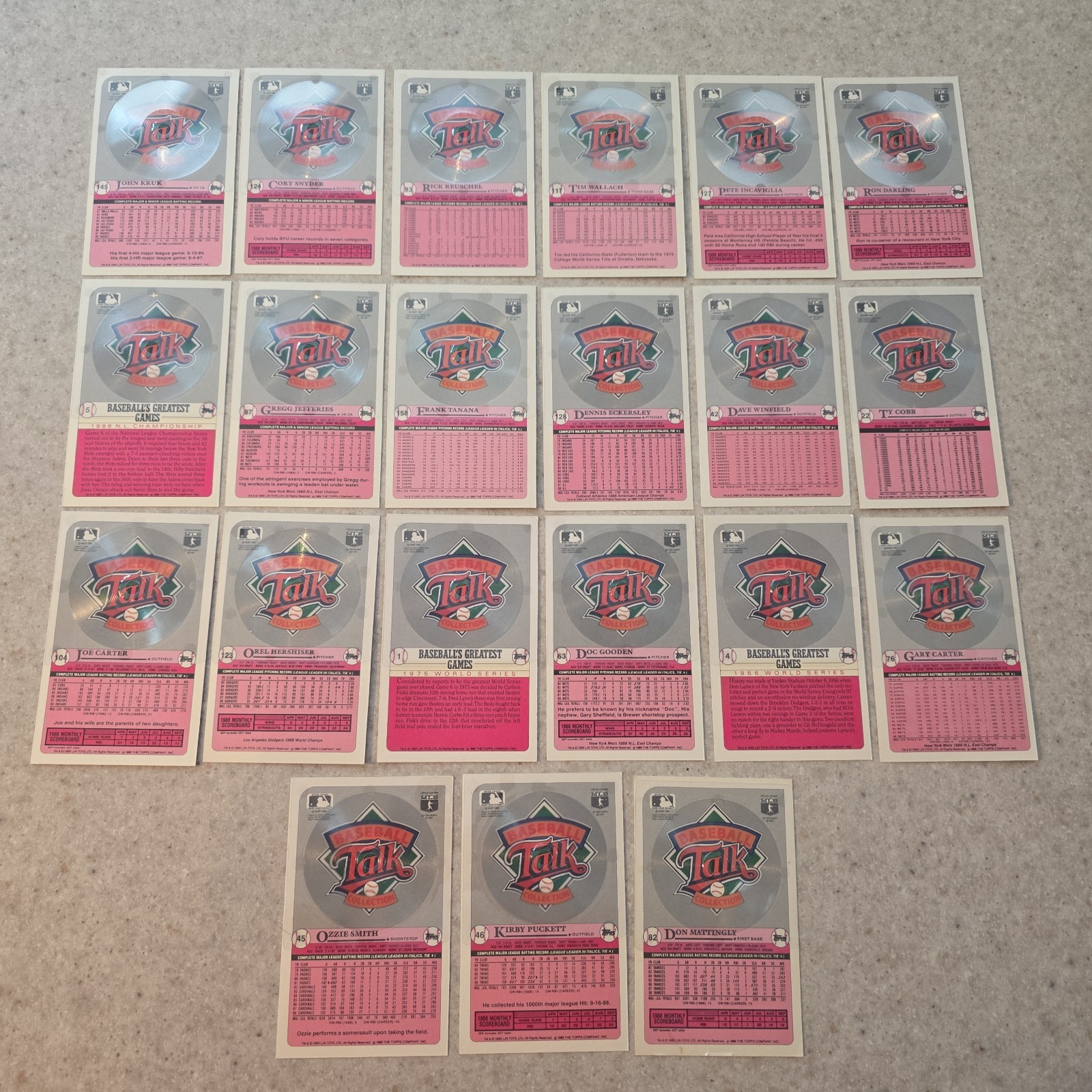 1989 Topps Talking Baseball Disk Singles Your Choice