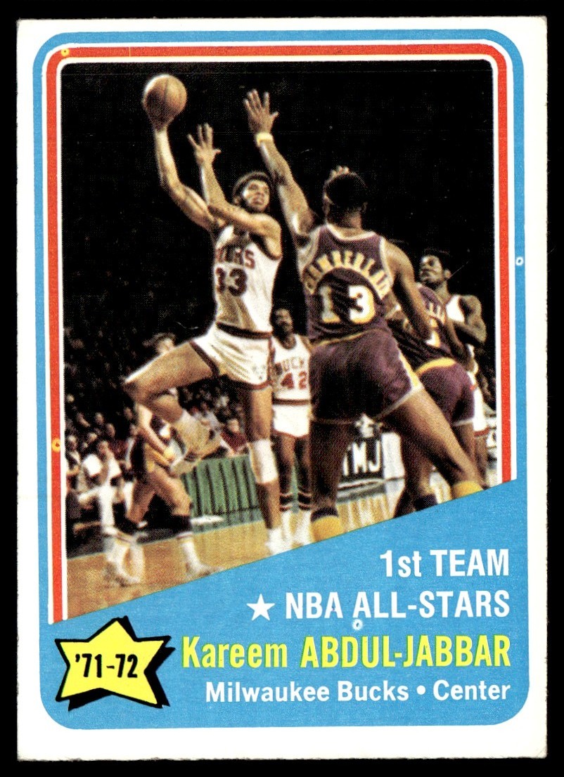 1972-73 Topps Basketball Card Kareem Abdul-Jabbar Milwaukee Bucks #163 EX-MT