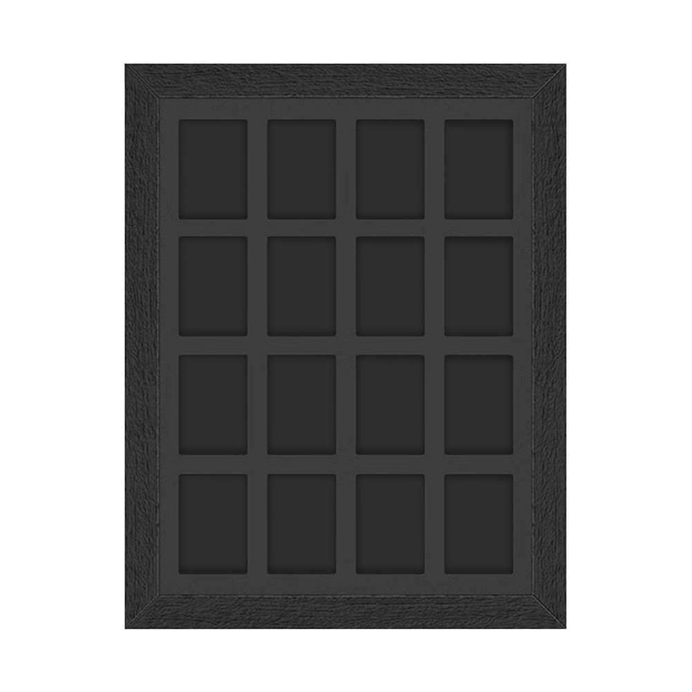 16Grid Wooden Wall Mount Display Case Frame For Magnetic Card sleeves 35pt-360pt