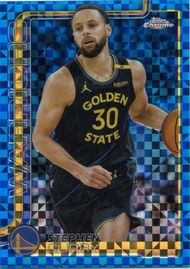 Stephen Curry, Blue X-Fractor #201 – 2025-26 Topps Chrome