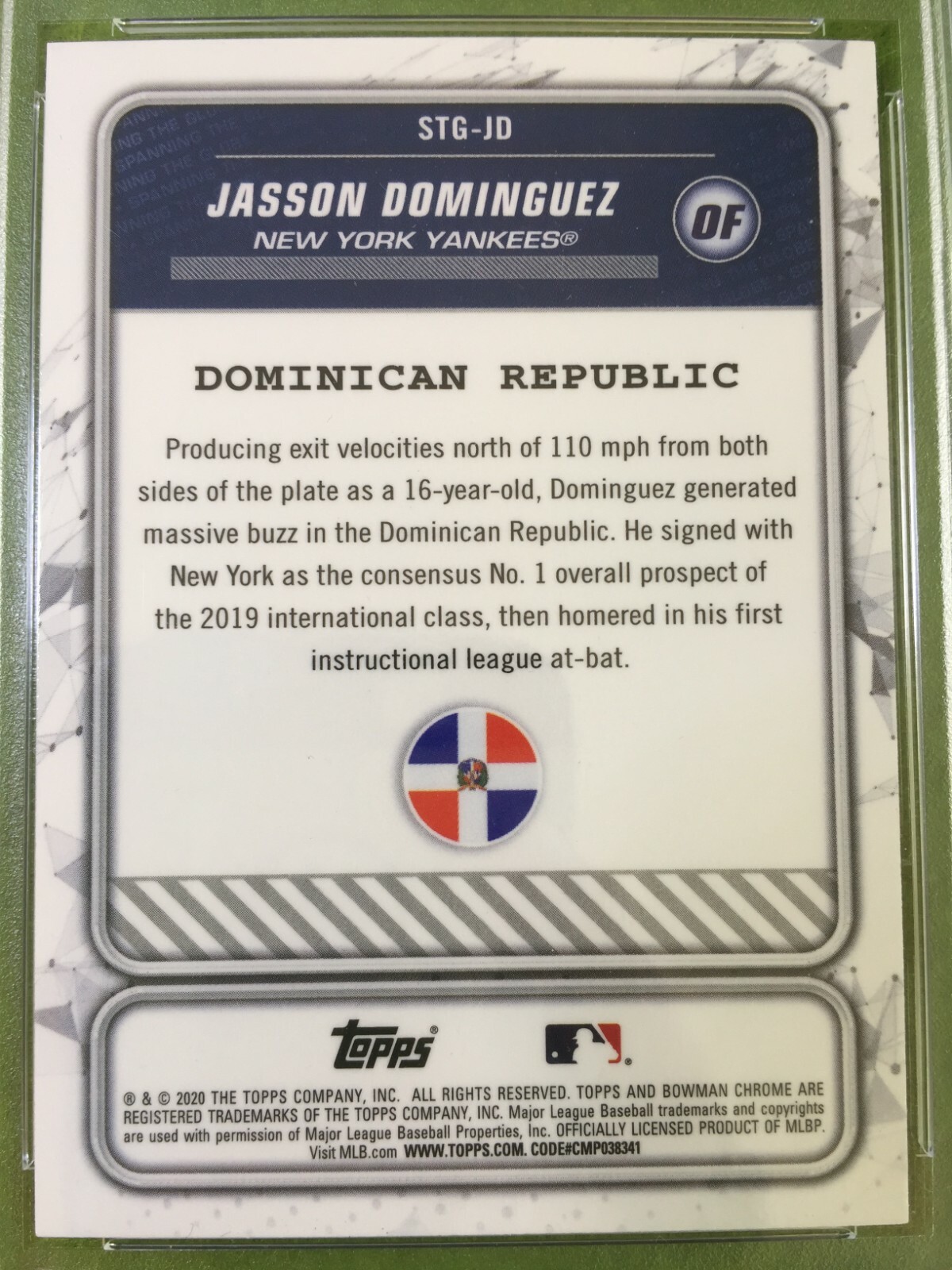 JASSON DOMINGUEZ BOWMAN CHROME PSA 9 PRIZM ROOKIE CARD YANKEES 2020 Topps Chrome