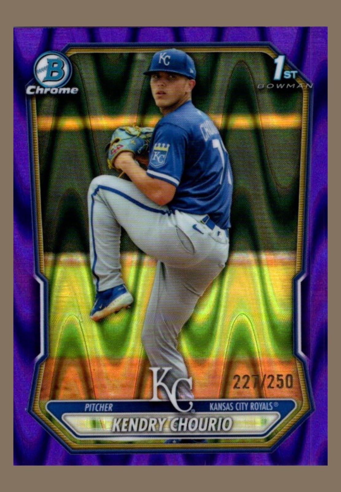 2026 Topps Bowman Chrome #BCP-7 Kendry Chourio 227/250 1st Bowman Purple Lava