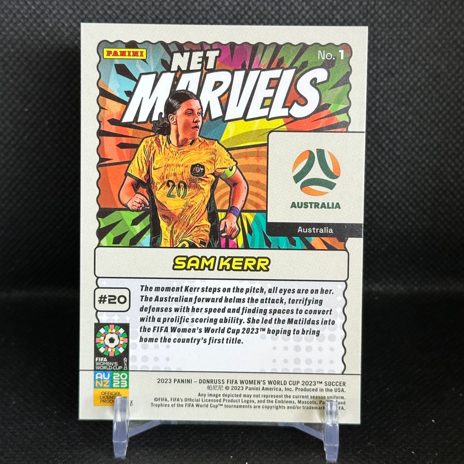* SAM KERR Net Marvels #1 Australia • 2023 Donruss Womens World Cup