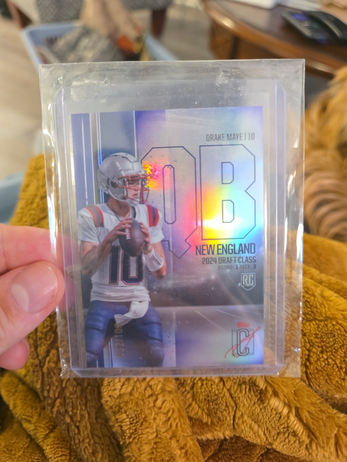 Drake Maye /100 2024 Topps Signature Class Purple Parallel RC Patriots RCV-92