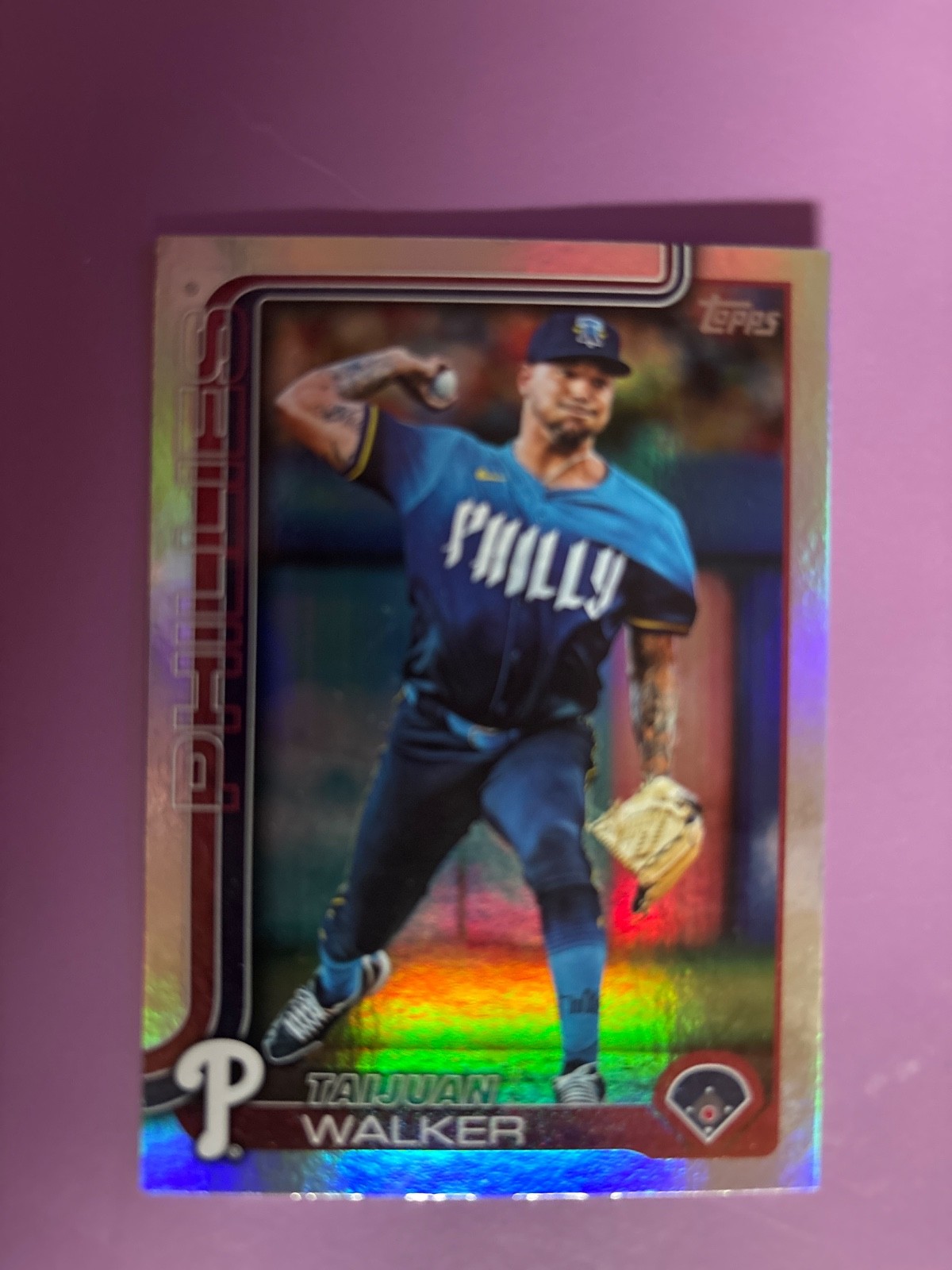 2025 Topps Series 2 #351 Taijuan Walker Rainbow Foil Philadelphia Phillies