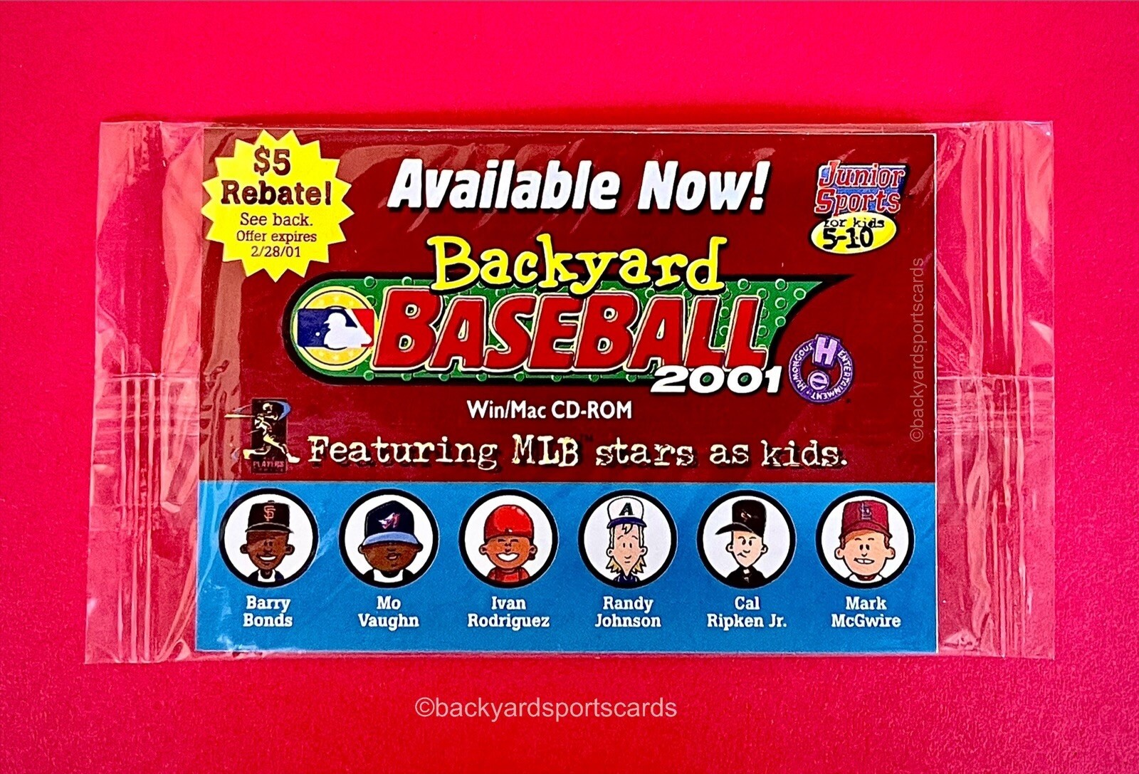 Backyard Baseball 2001 Sealed Factory Single Card Pack 2000 Fleer New