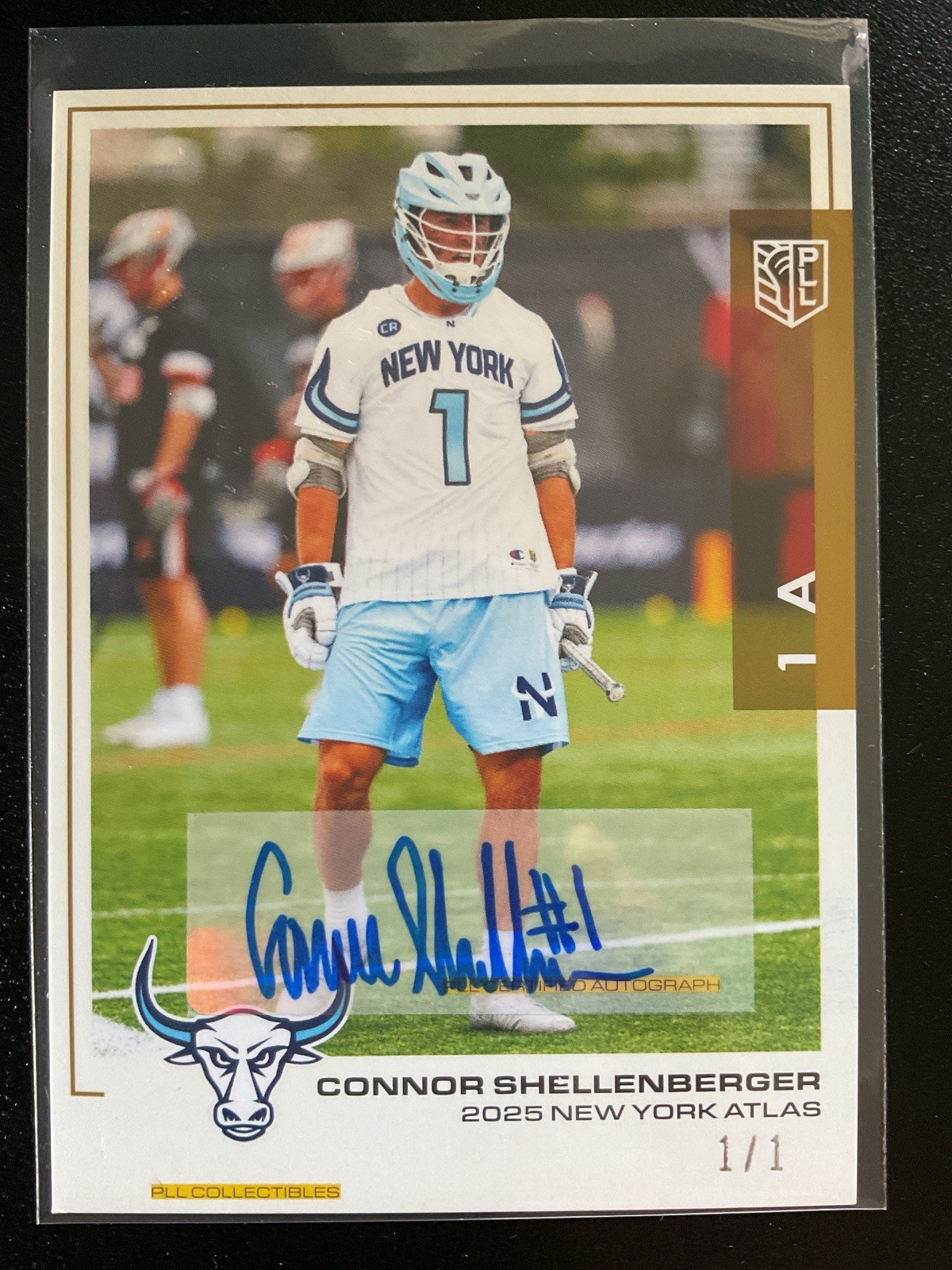 Connor Shellenberger 2025 Premier Lacrosse League Flagship Gold Auto Card #1/1