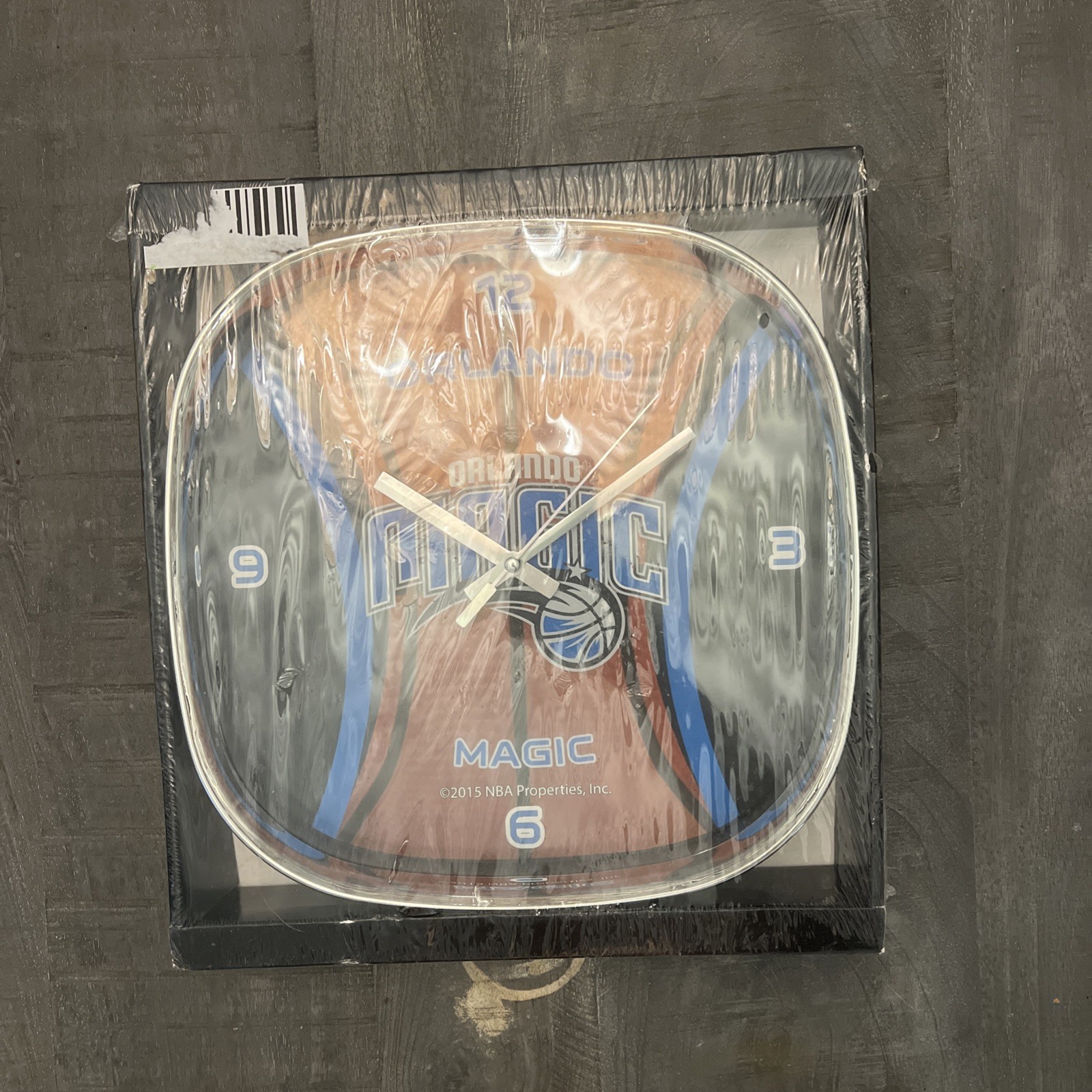 Orlando Magic Wall Clock 2015 NBA Properties 12″ Square Rounded Chrome Fan Cave