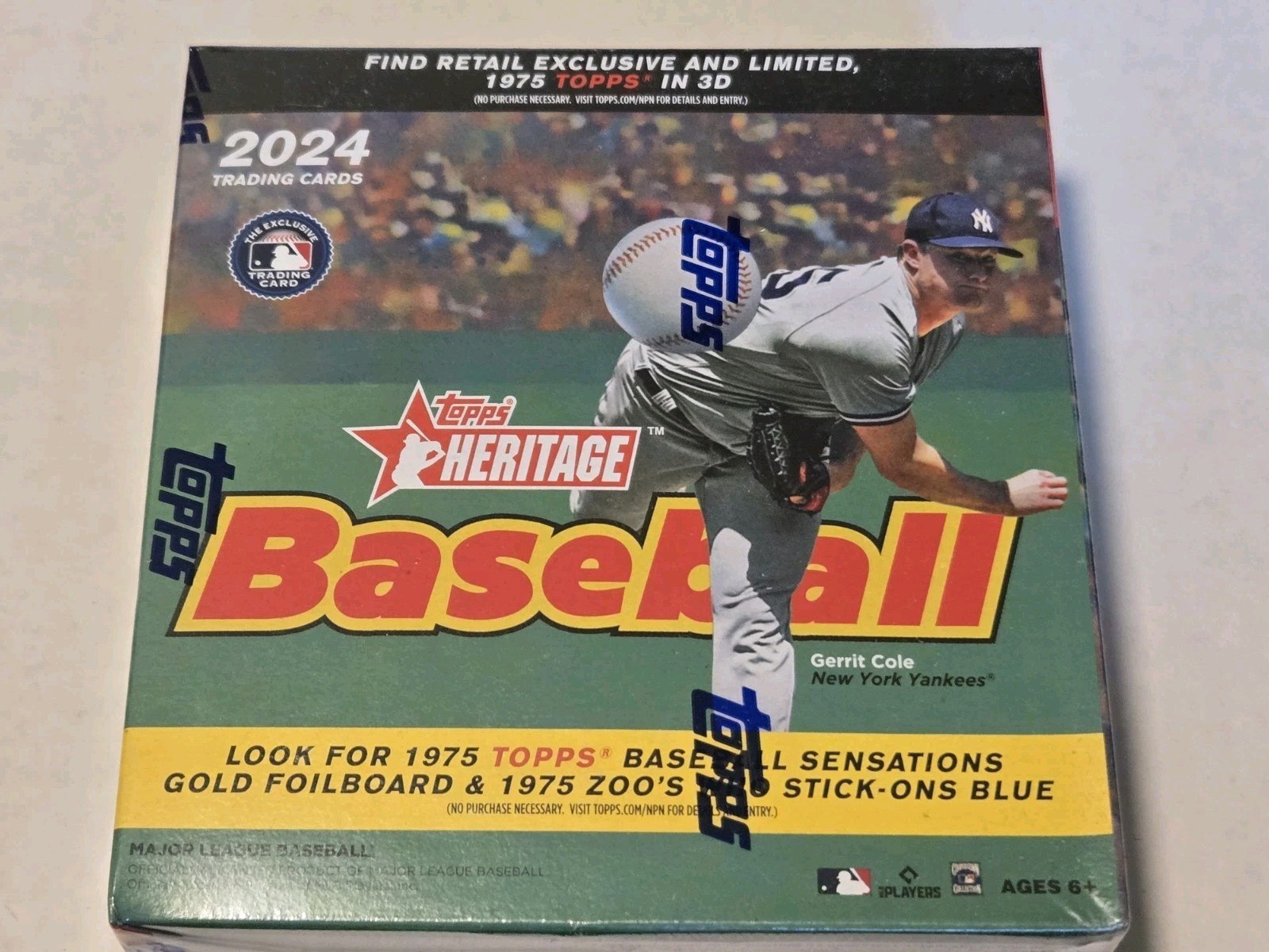 2024 Topps Heritage Baseball Monster Mega Box 15 Packs Blue Sparkle Numbered