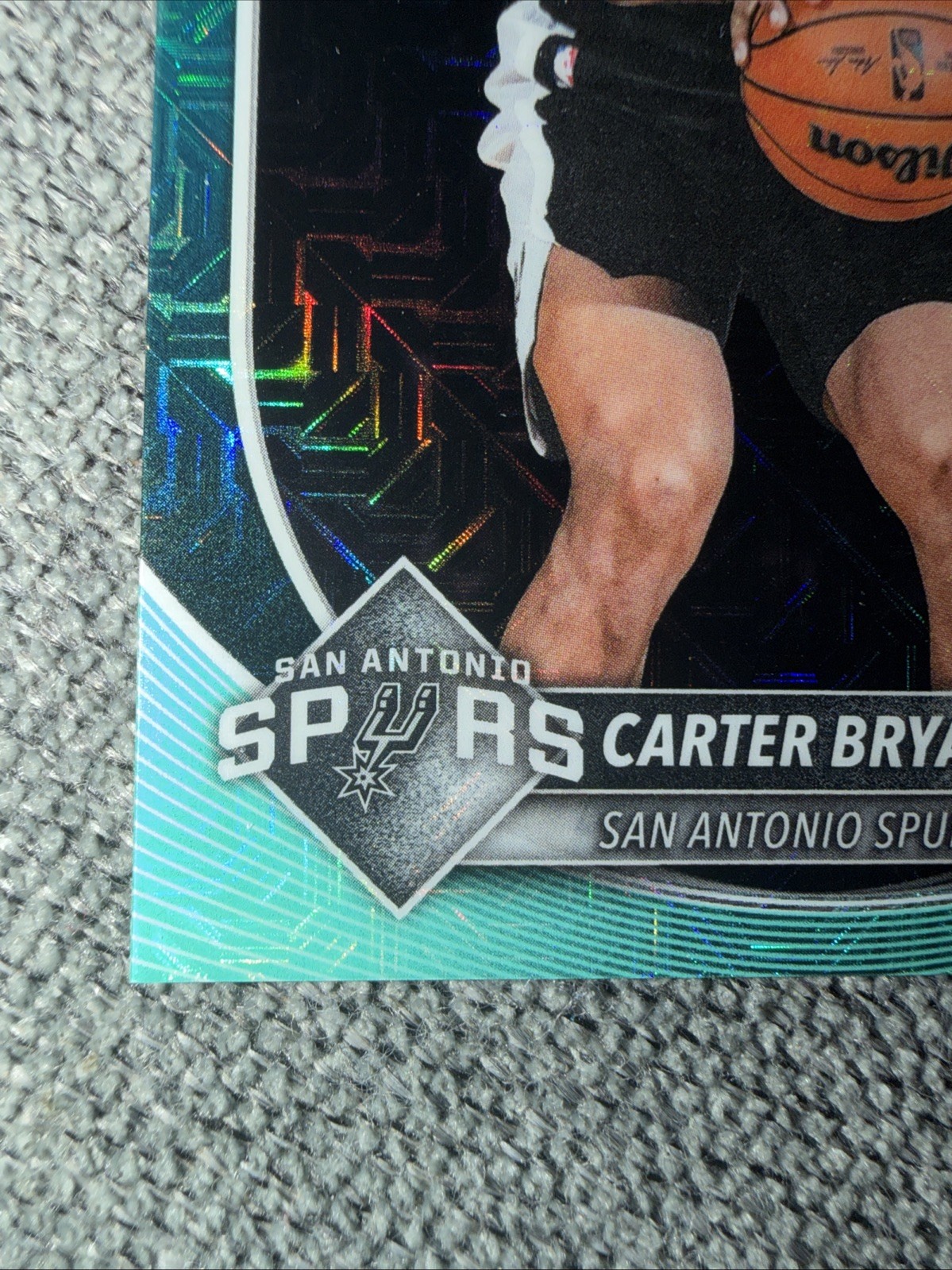 2025-26 Bowman Carter Bryant Chrome RC Aqua Mojo Refractor Rookie #/125 Spurs
