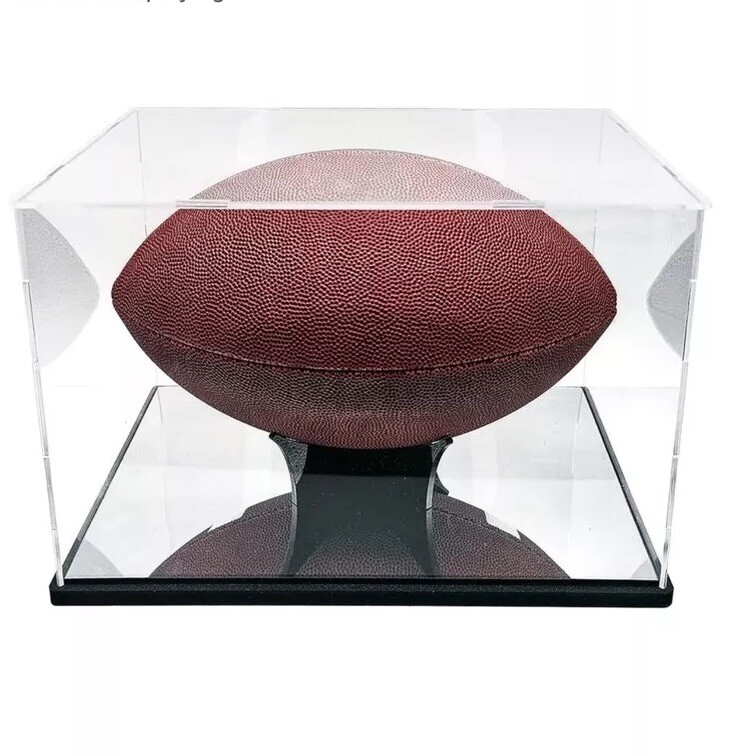 Clear Acrylic Collectables Display Case Black/Mirror Base Holder Box Memorabilia