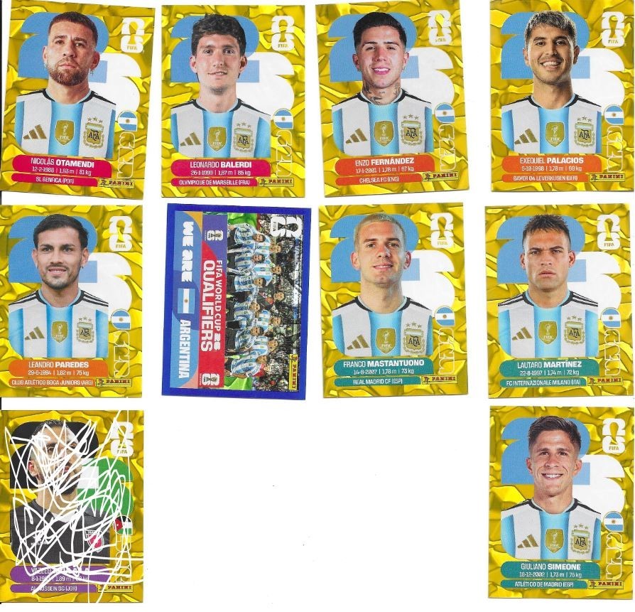2026 PANINI WORLD CUP GOLD Crumple Stickers SINGLES – PICK & COMPLETE SET ARG