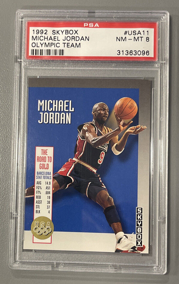 MICHAEL JORDAN 1992-93 SKYBOX USA OLYMPIC TEAM USA #11 PSA 8 NM-MT 1992 🏀🐐🔥