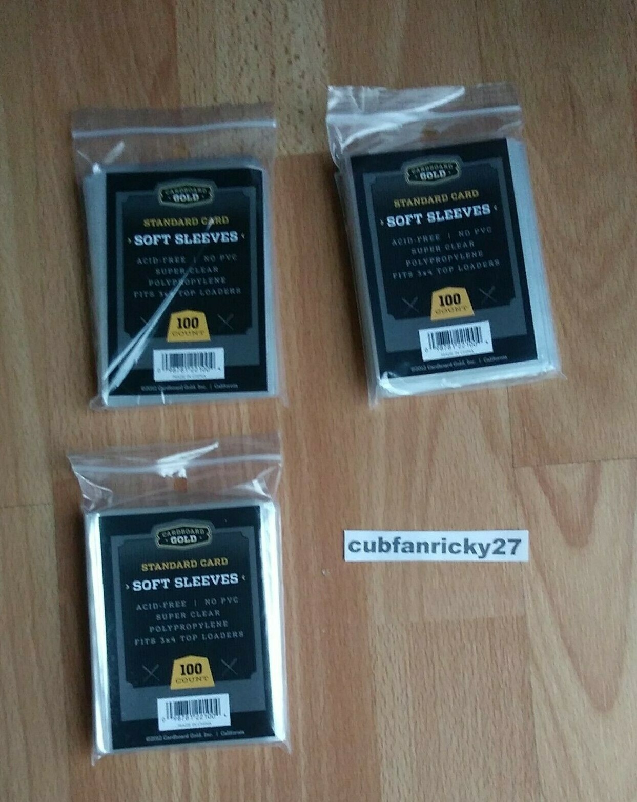 Cardboard Gold Standard Soft Penny Sleeves 100 Per Pack – Lot of 3 New (300)
