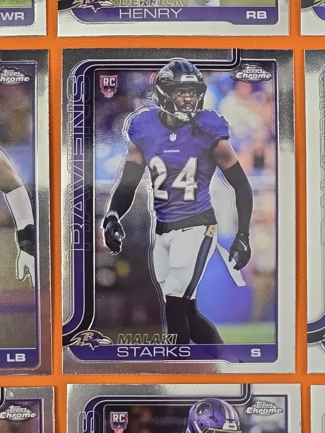 🟣⚫️🟣 2025 TOPPS CHROME BALTIMORE RAVENS COMPLETE BASE TEAM SET (13 CARD LOT)