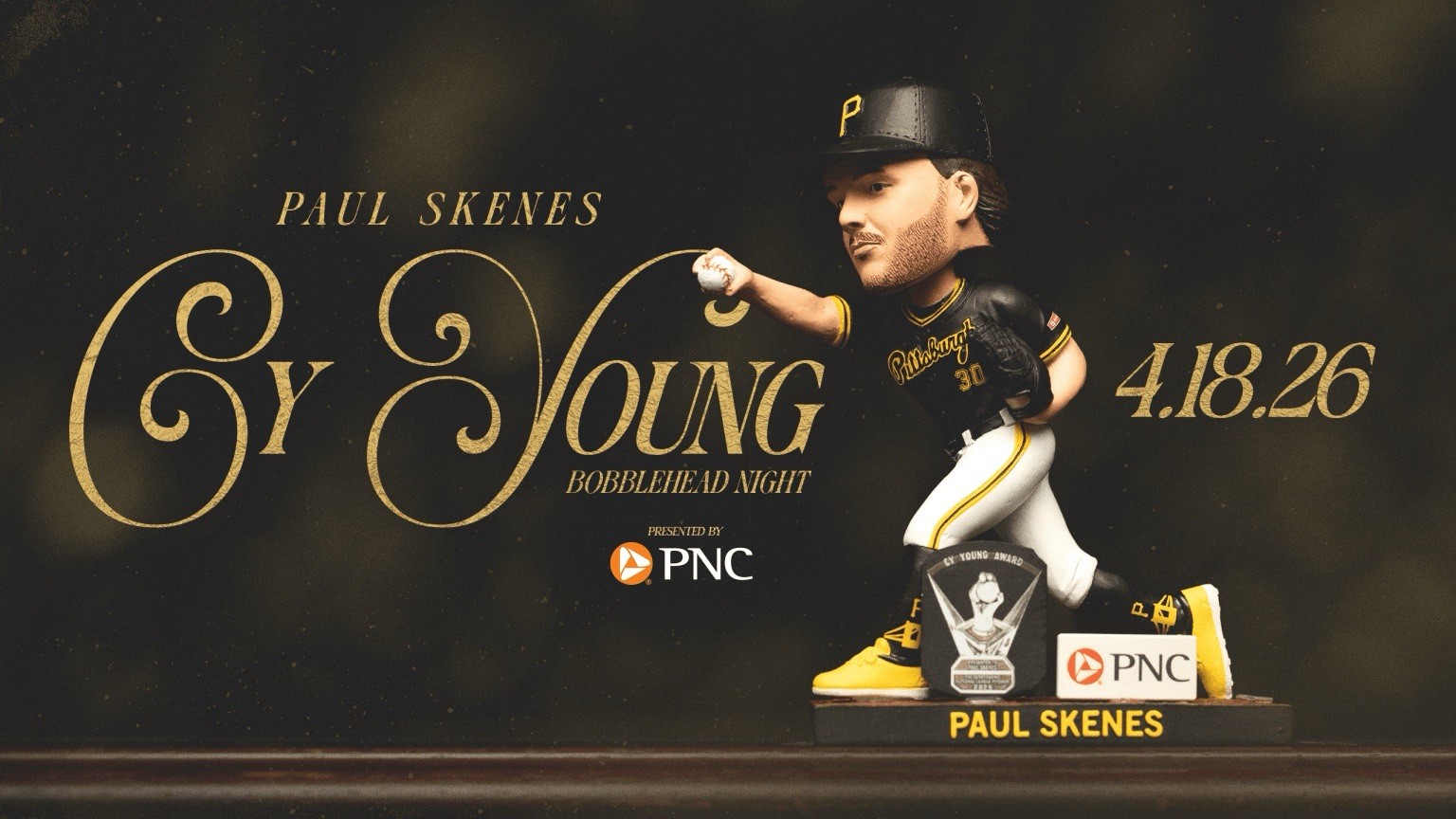 Paul Skenes Cy Young Bobblehead SGA 4/18/26 Pittsburgh Pirates PNC Park