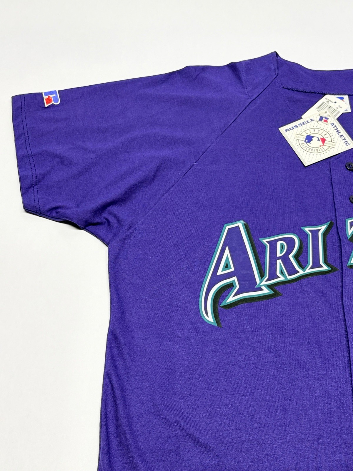VTG Arizona Diamondbacks Purple Button Baseball Jersey XL Throwback USA Read***