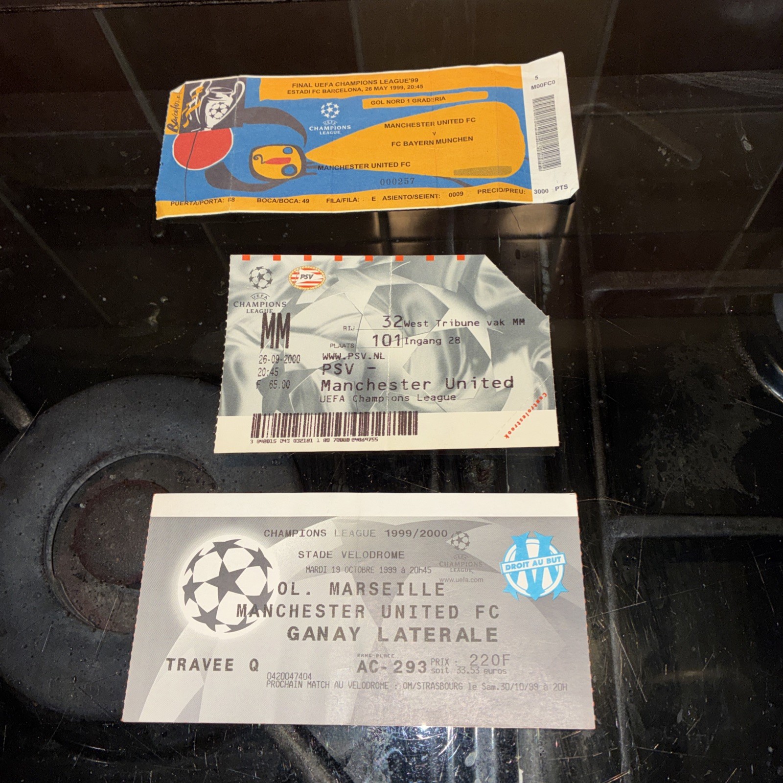 Manchester United Football Tickets stubs , Europe x3, Final, 1999 champions lge