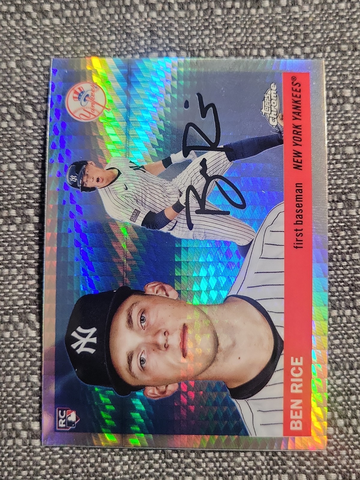 2025 Topps Chrome Ben Rice Rookie Prizm Refractor New York Yankees #311 MLB
