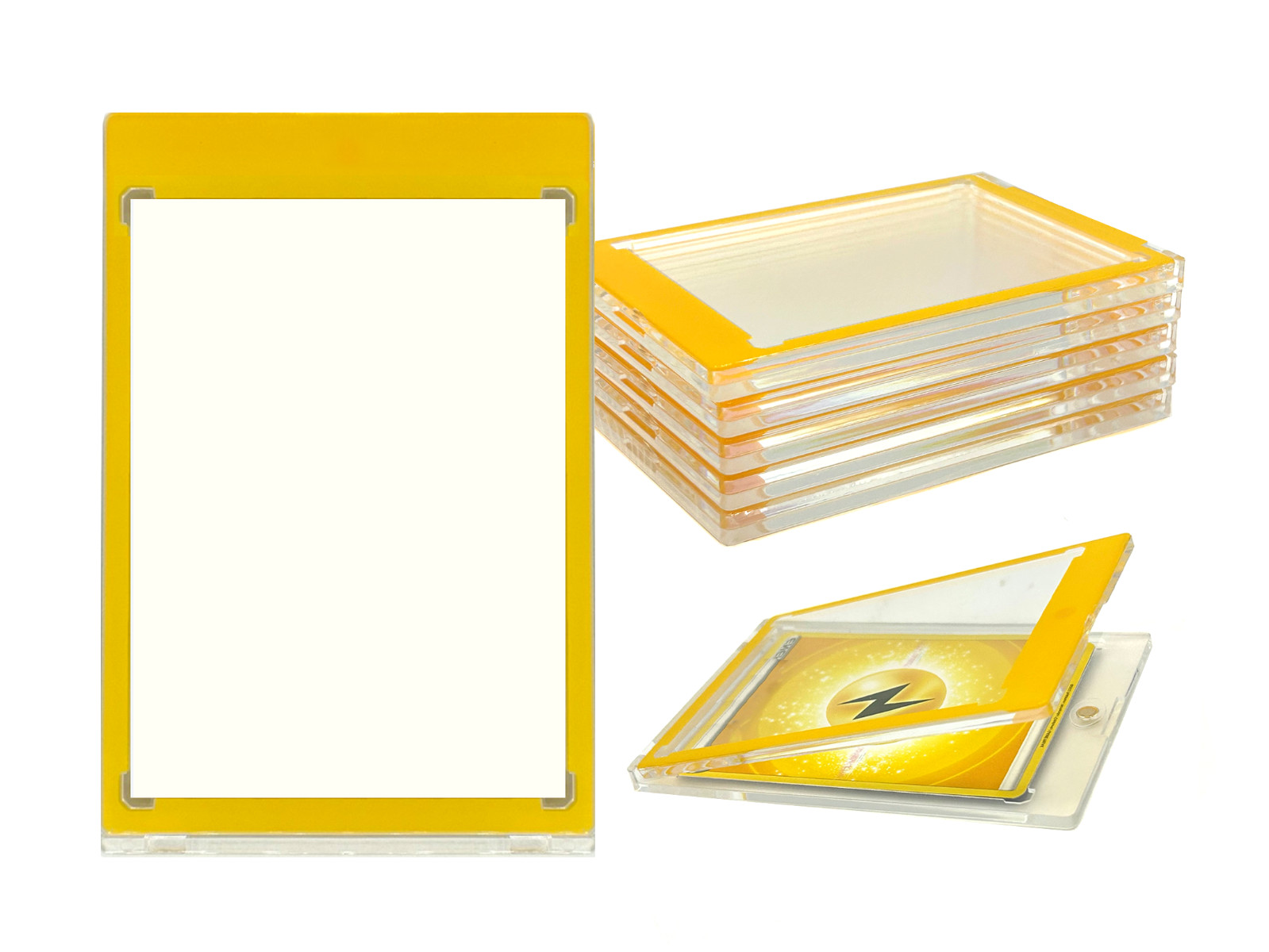 CF Magnetic Card Holder One Touch Case YELLOW BORDER – 35PT-360PT Sizes