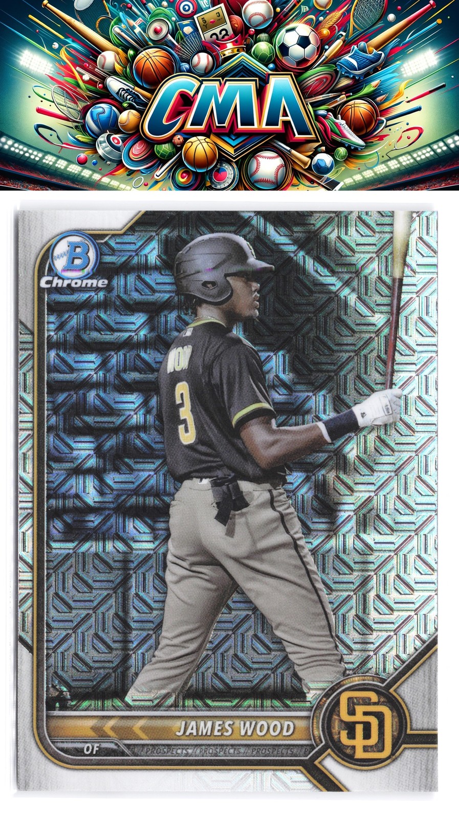 2022 Bowman Chrome #BCP-213 James Wood Prospects Mojo Refractor
