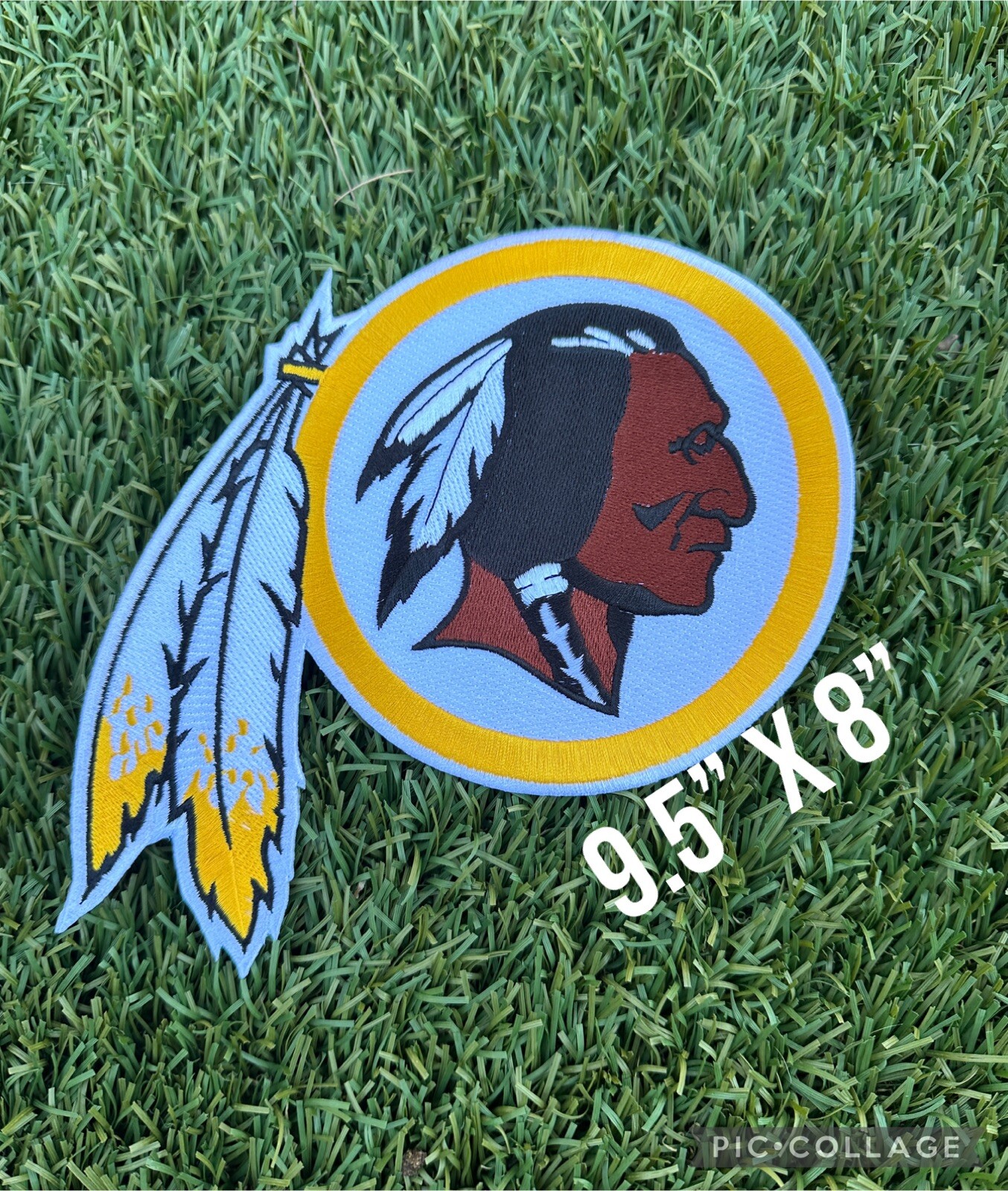 WASHINGTON REDSKINS BIGGEST 9.5” Patch Iron On Embroidered USA Seller