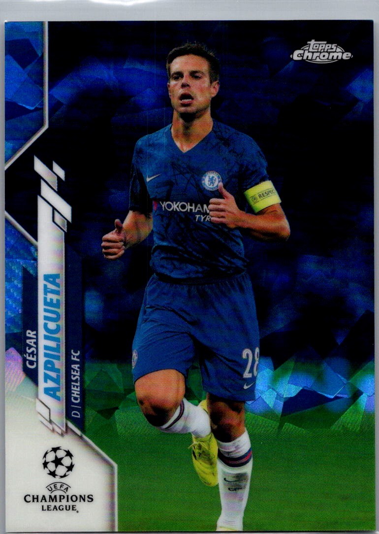 CESAR AZPILICUETA 2019-20 TOPPS CHROME UEFA CHAMPIONS LEAGUE SAPPHIRE CARD # bx2