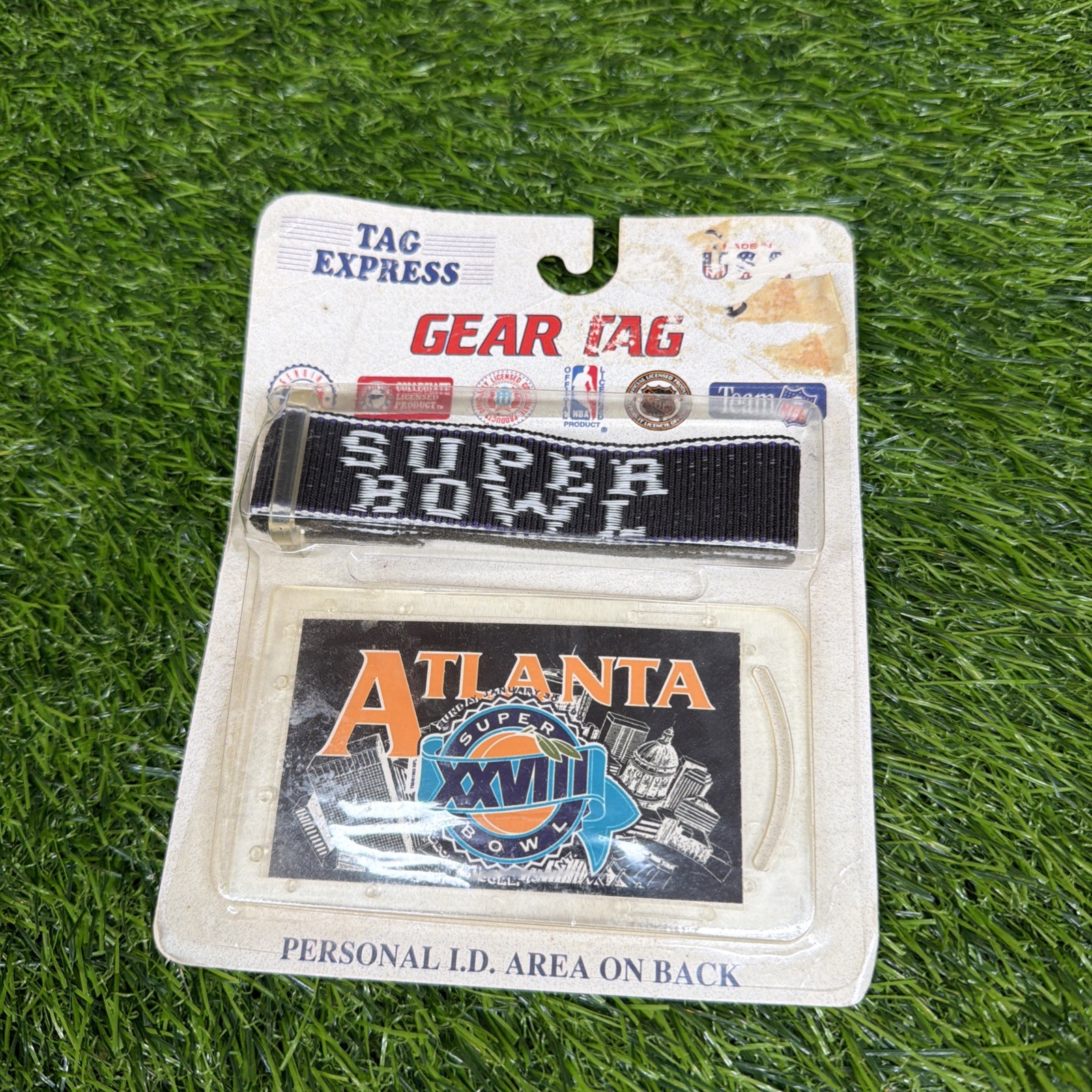 Atlanta Gear Tag Tag Express Plastic 4.5in x 2.5 in Luggage Tag Vintage New