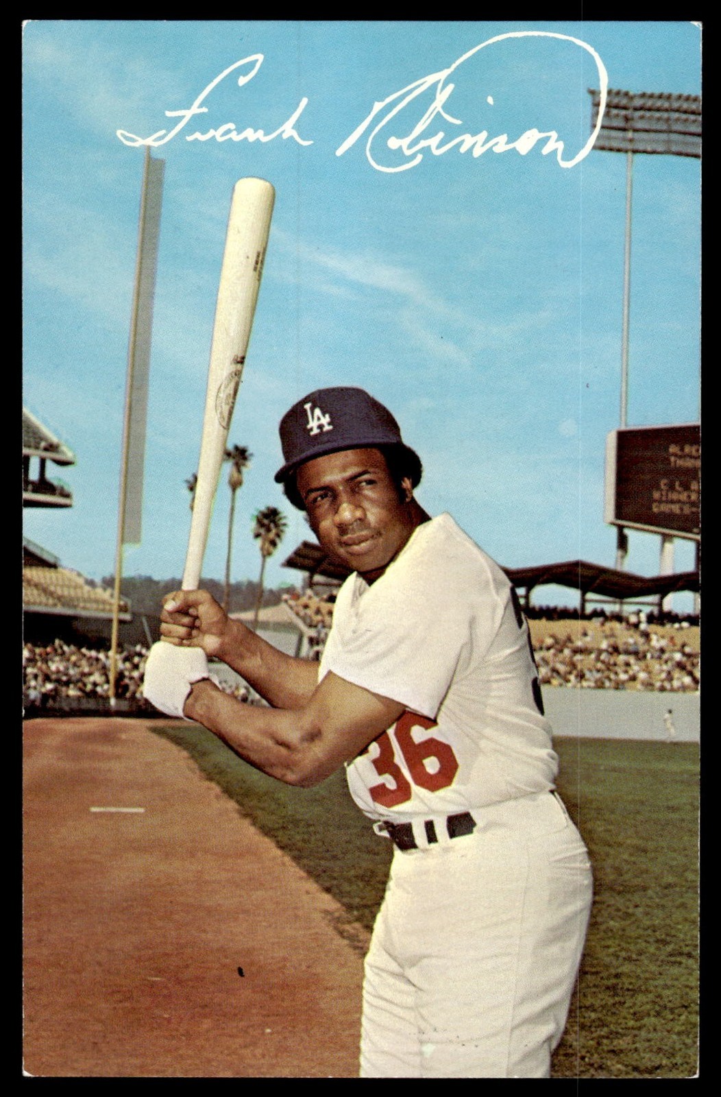 1972 Frank Robinson Baseball Dodgers Mitock Dexter Press Postcard *PC206