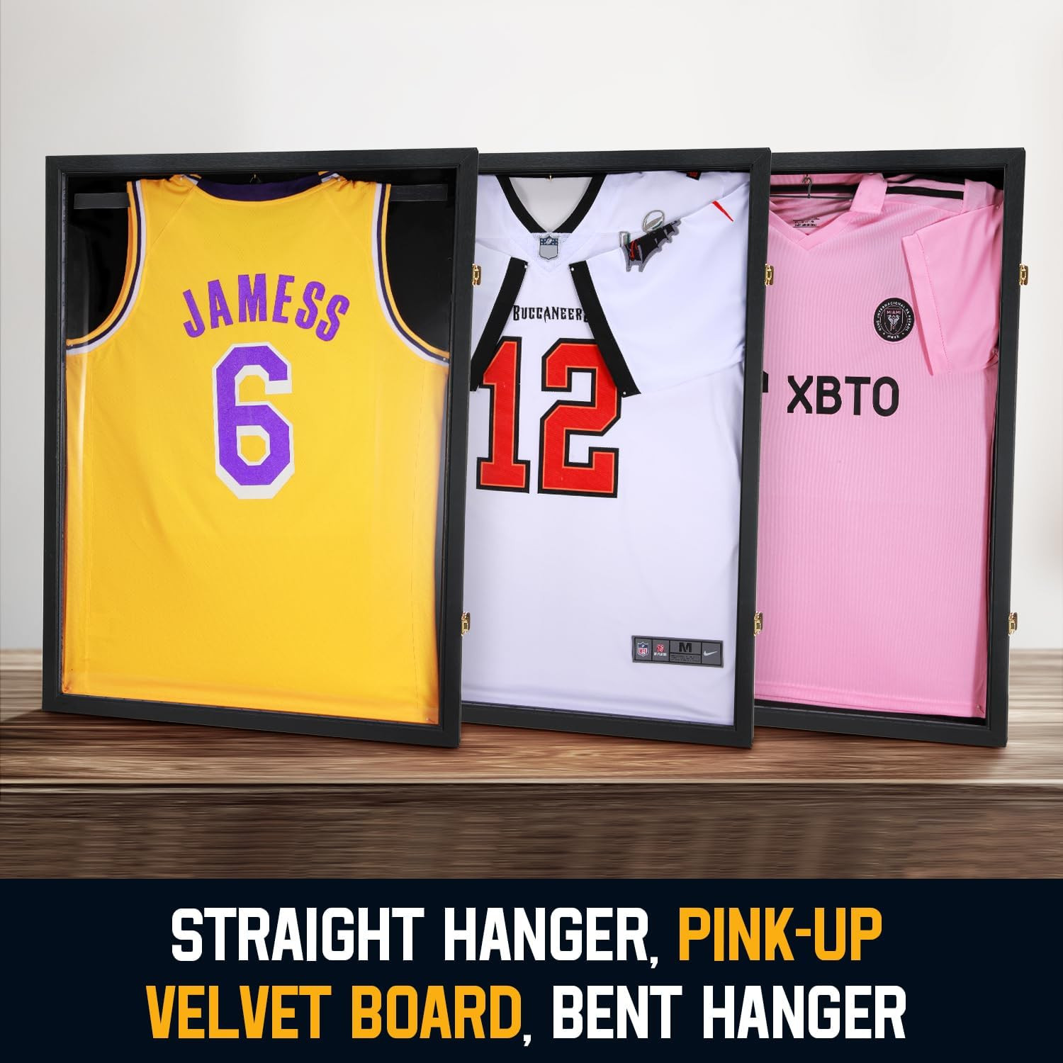 Jersey Wooden Frame Display Case -Shadow Box with 98% UV Protection Acrylic and