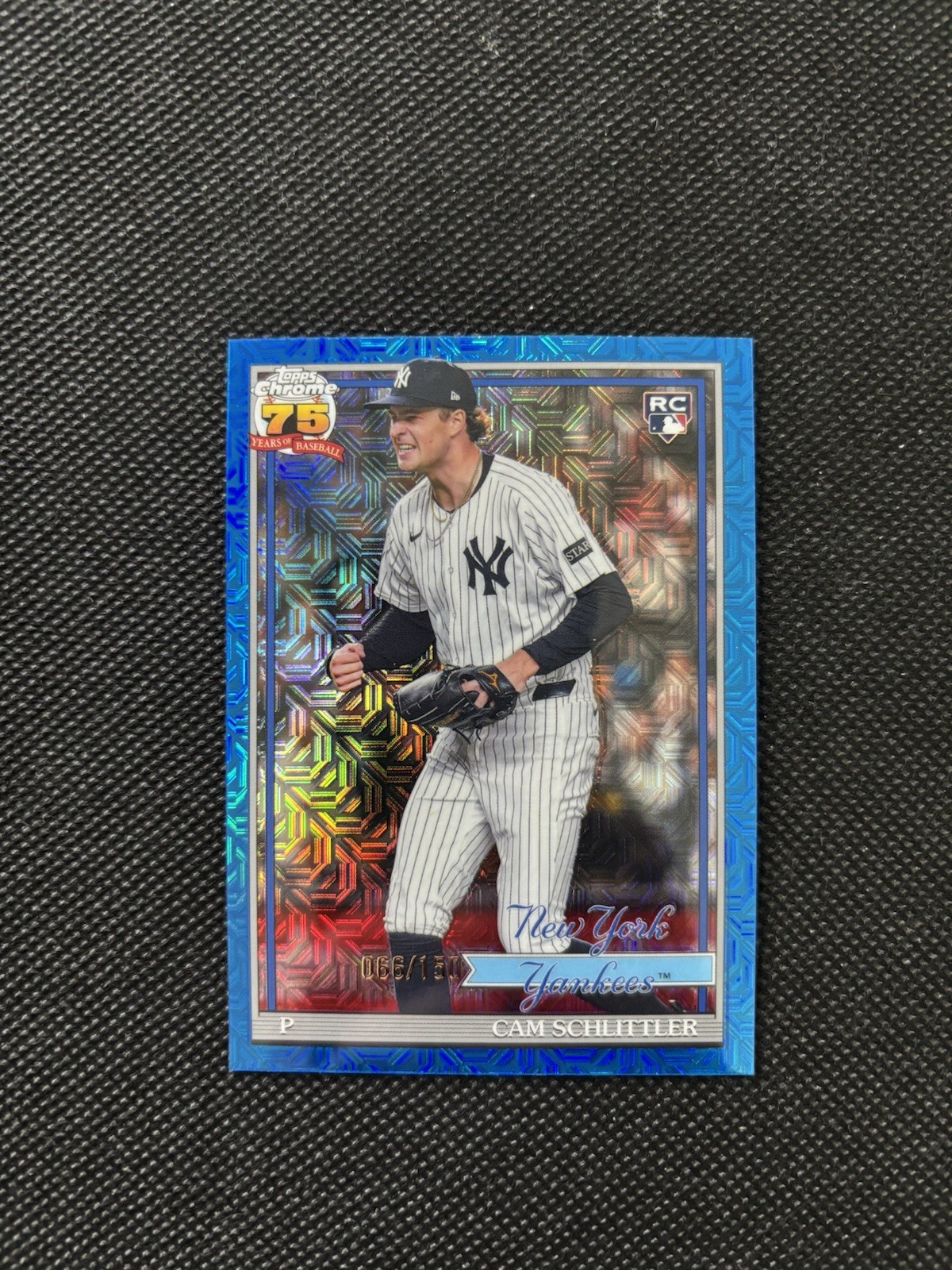 2026 Topps Series 2 Cam Schlittler RC 91 Chrome Silver /150 Blue Yankees Rookie