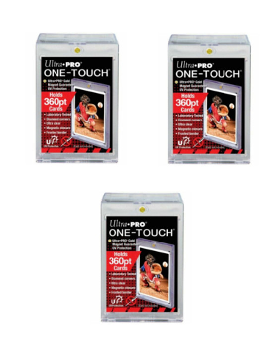 Lot of 3 Ultra PRO 360pt ONE TOUCH Magnetic Card Holder UV Free for Thick Cards