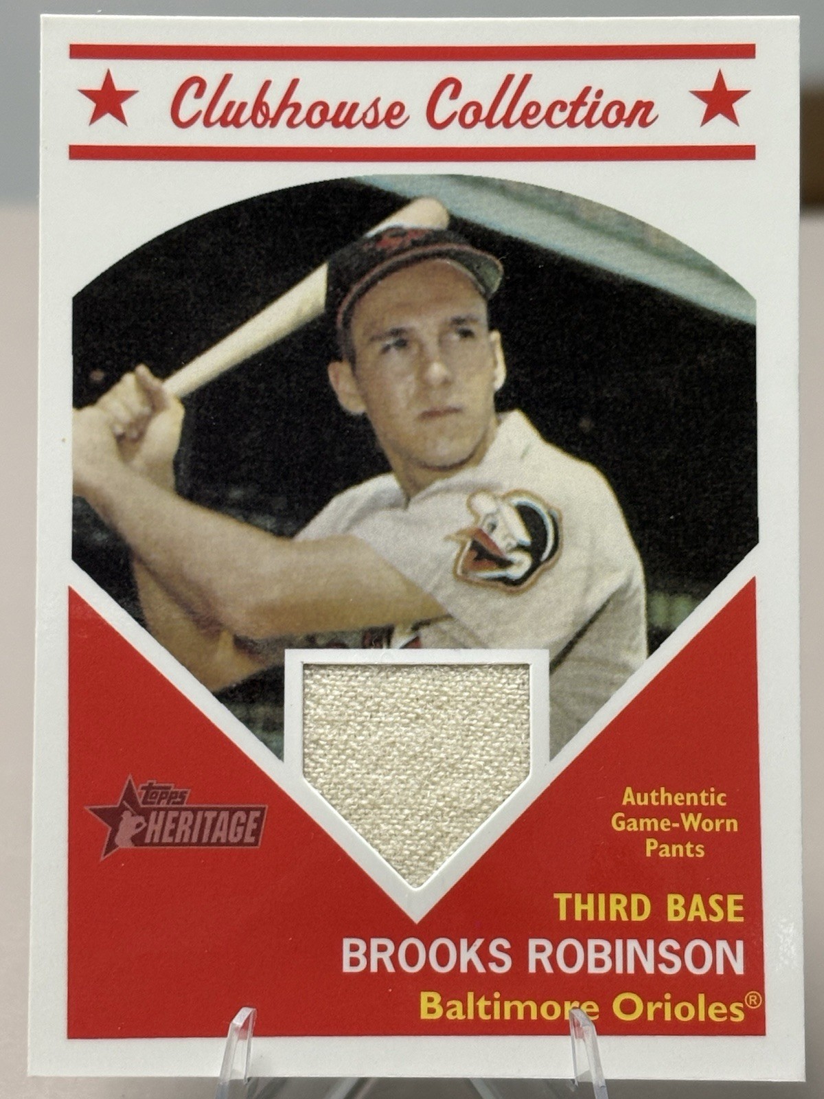 2008 Topps Heritage Clubhouse Game Worn Relic Brooks Robinson #HCC-BR Orioles