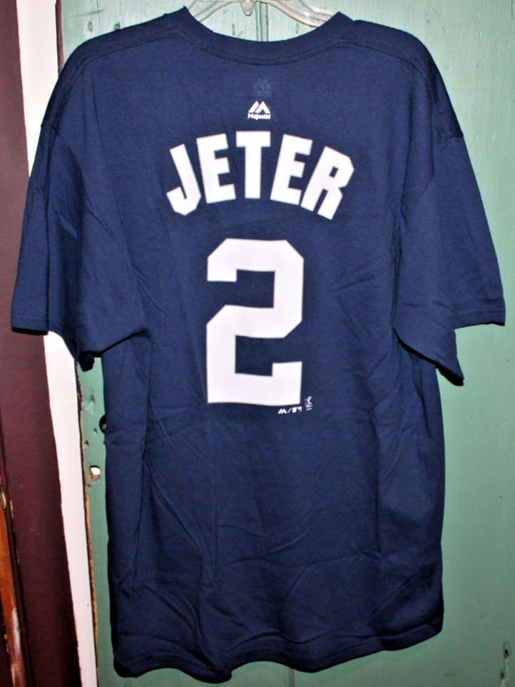 NEW YORK YANKEES SOUVENIR #2 DEREK JETER T SHIRT BRAND NEW BY MAJESTIC size 2XL