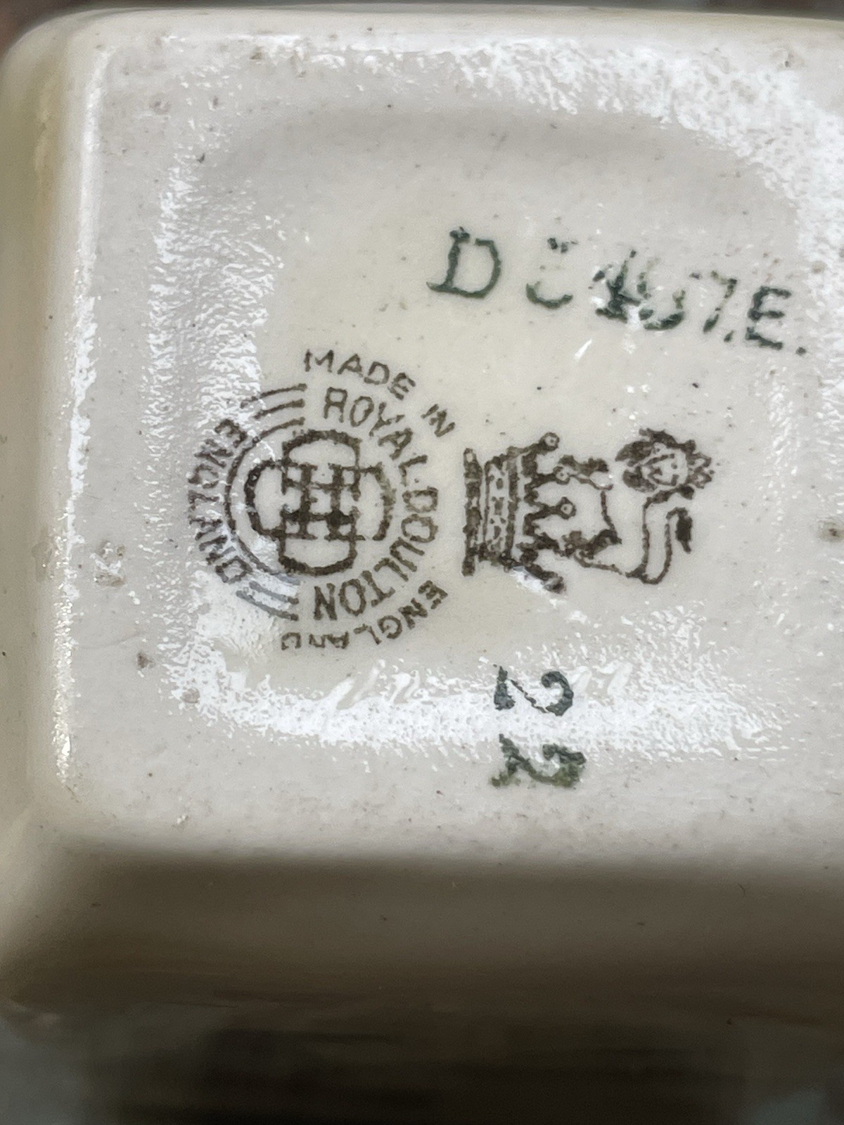 Antique Royal Doulton C1922 Rectangular China Pot Hickory Golf Art No D5437E