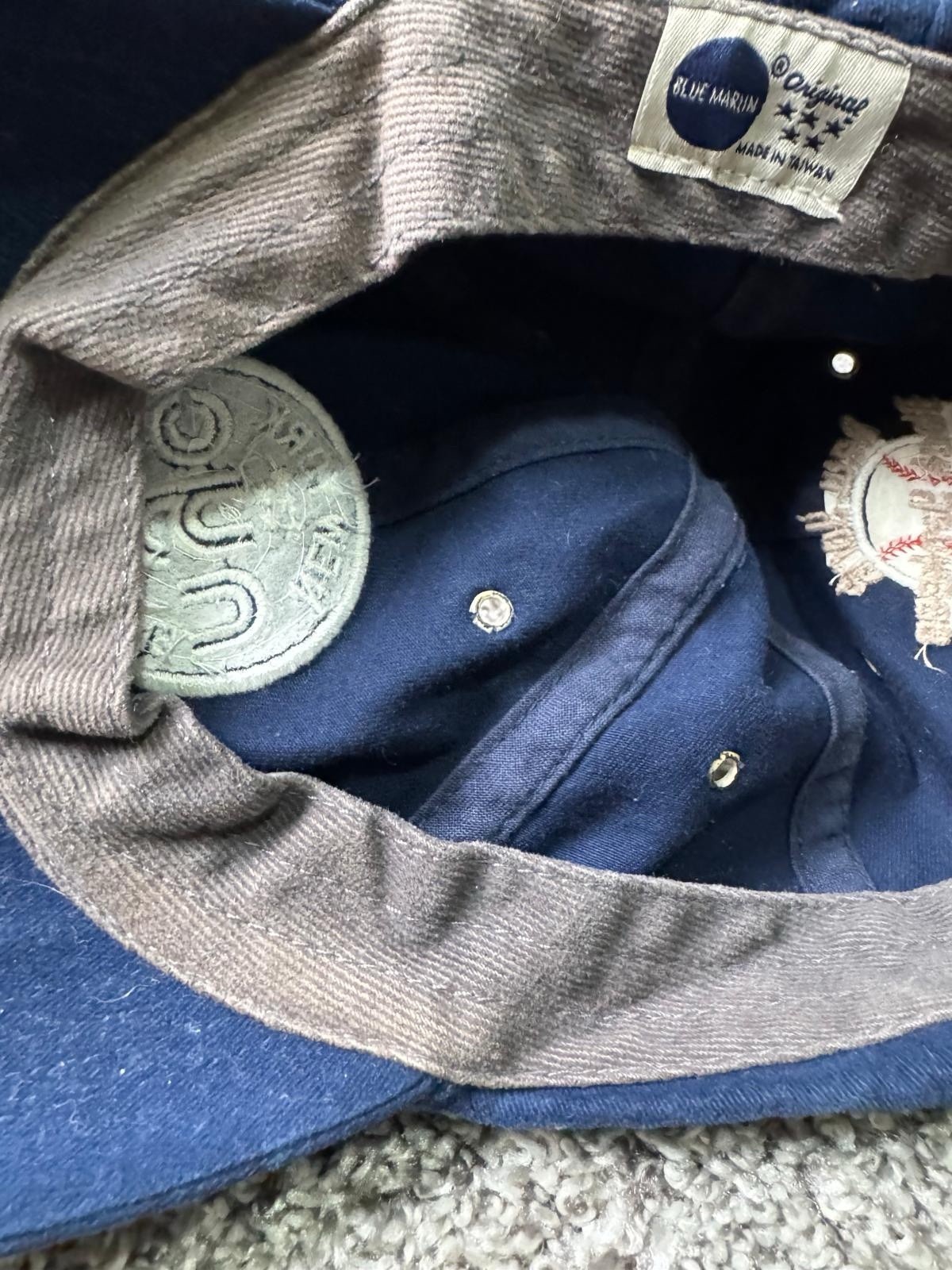 New York Black Yankees Hat Cap Strapback One Size Blue Blue Marlin Adjustable