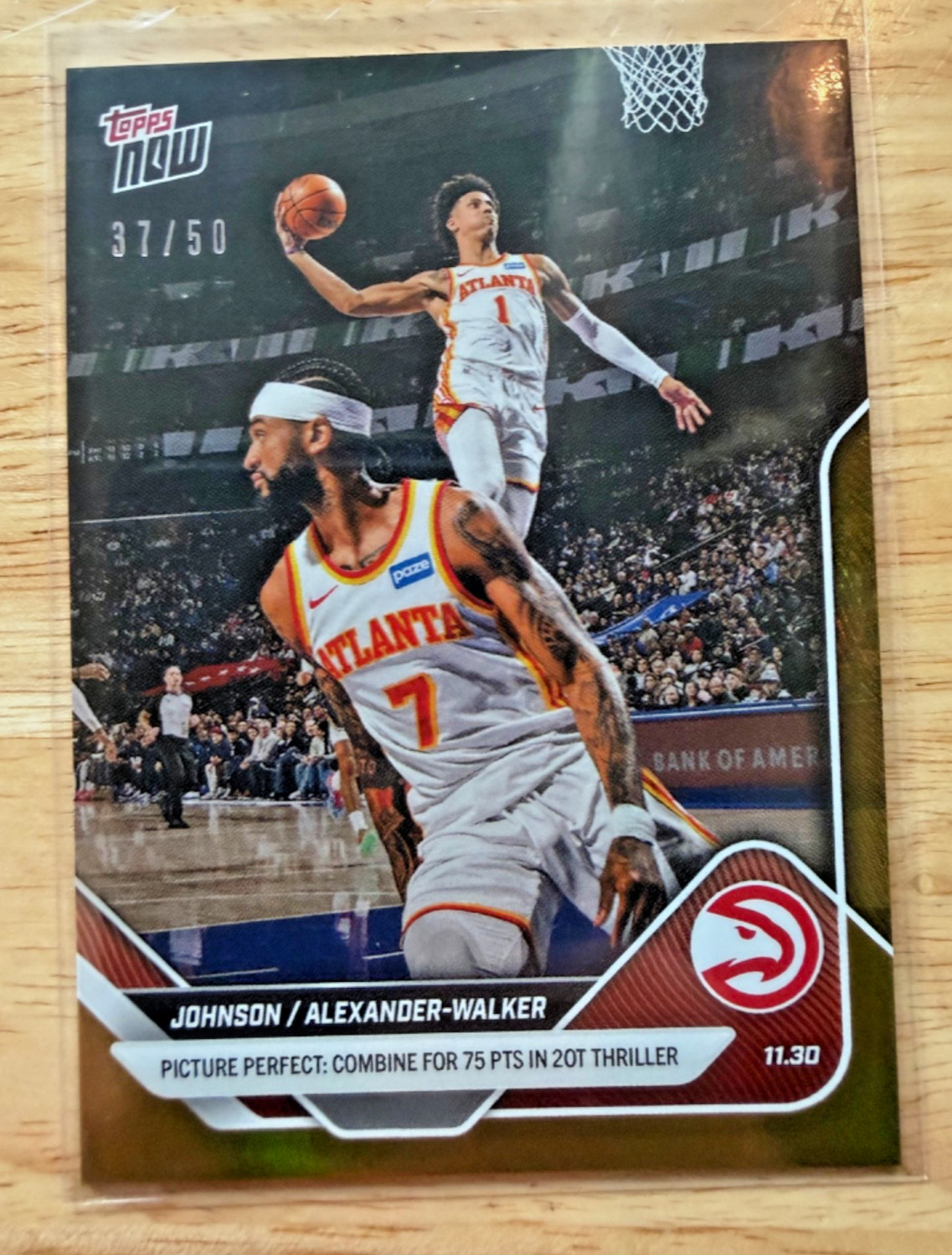 2025 Topps Now Jalen Johnson/Nikeil Alexander-Walker #68 Gold /50