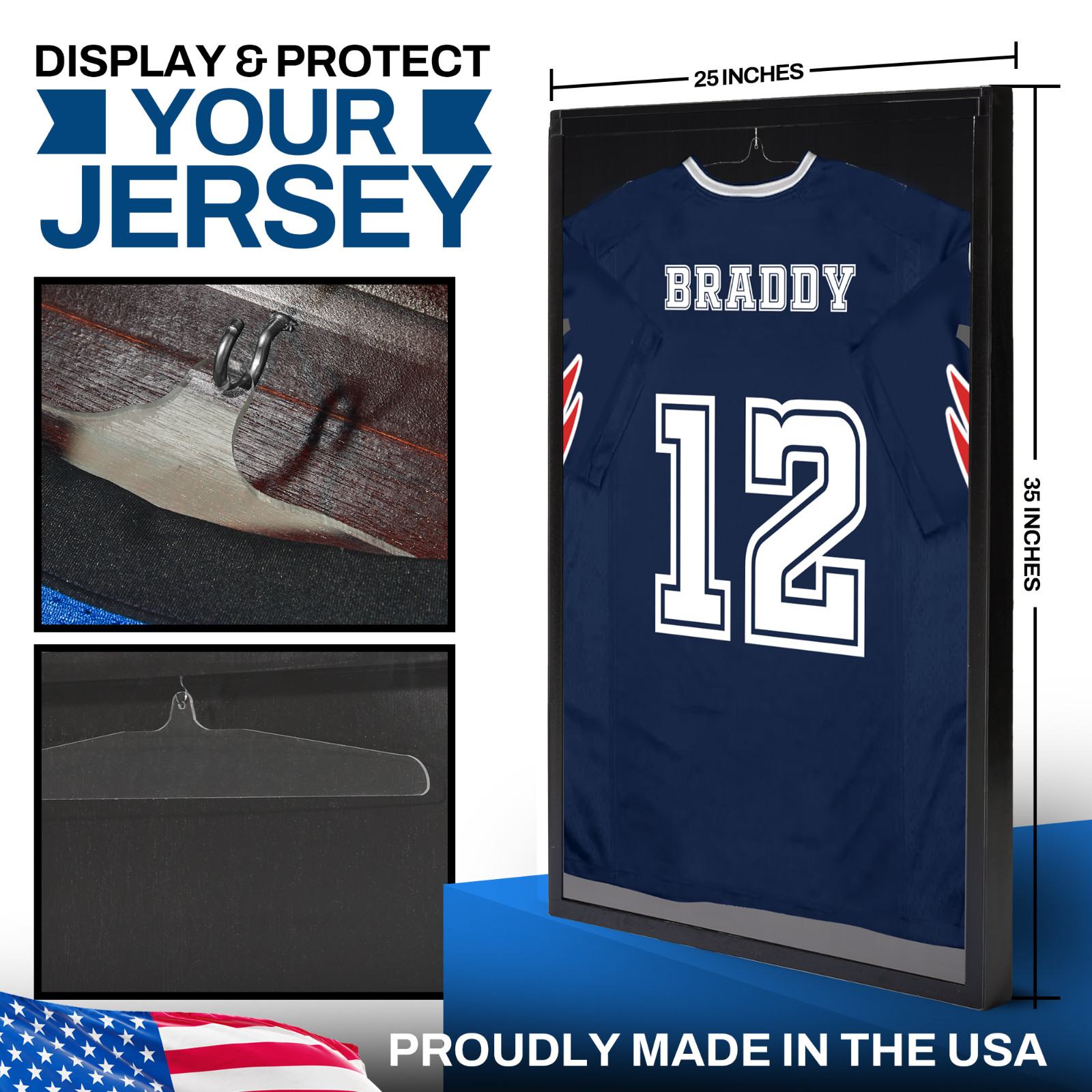 Shadow Black Jersey Display case for jerseys