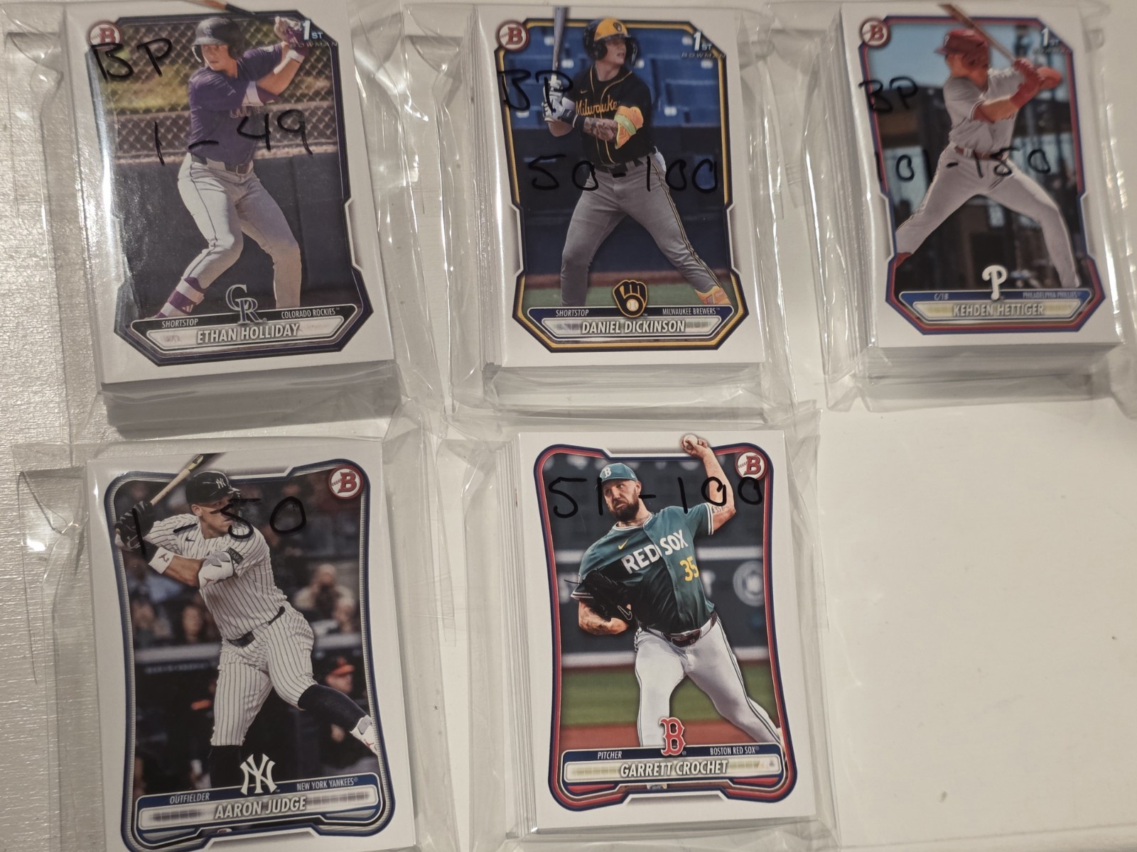 2026 Bowman Complete Paper Set 1-100 and BP1-BP150 Murakami RC, Holliday 1ST