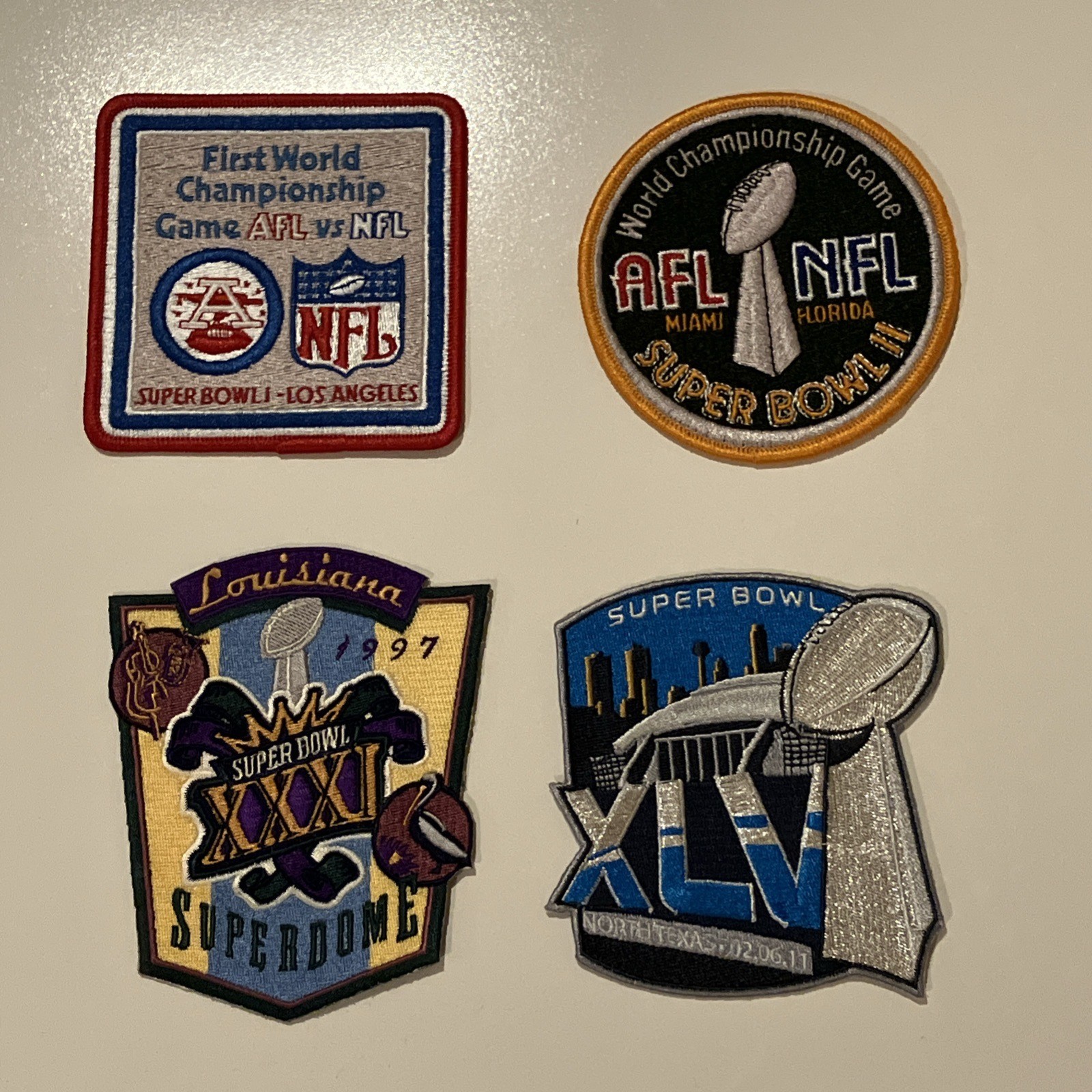 4 PACKERS SUPER BOWL PATCHES ONLY Willabee & Ward NFL SB I II XXXI XLV