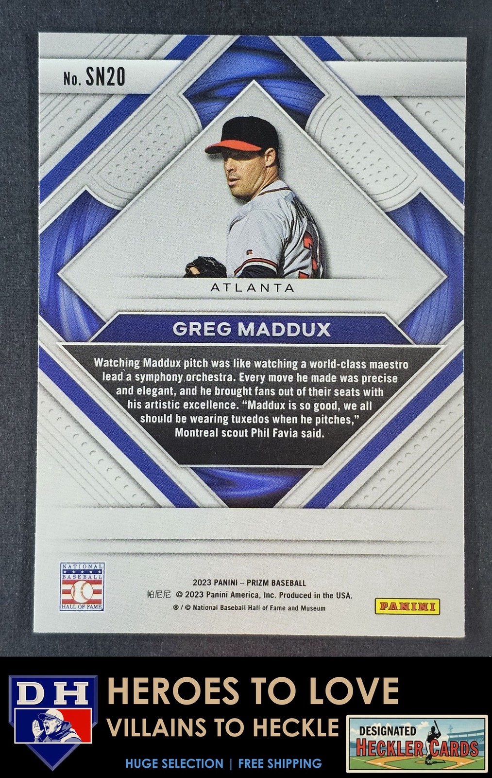 2023 Panini Prizm Second to None Greg Maddux #SN20 Atlanta Braves