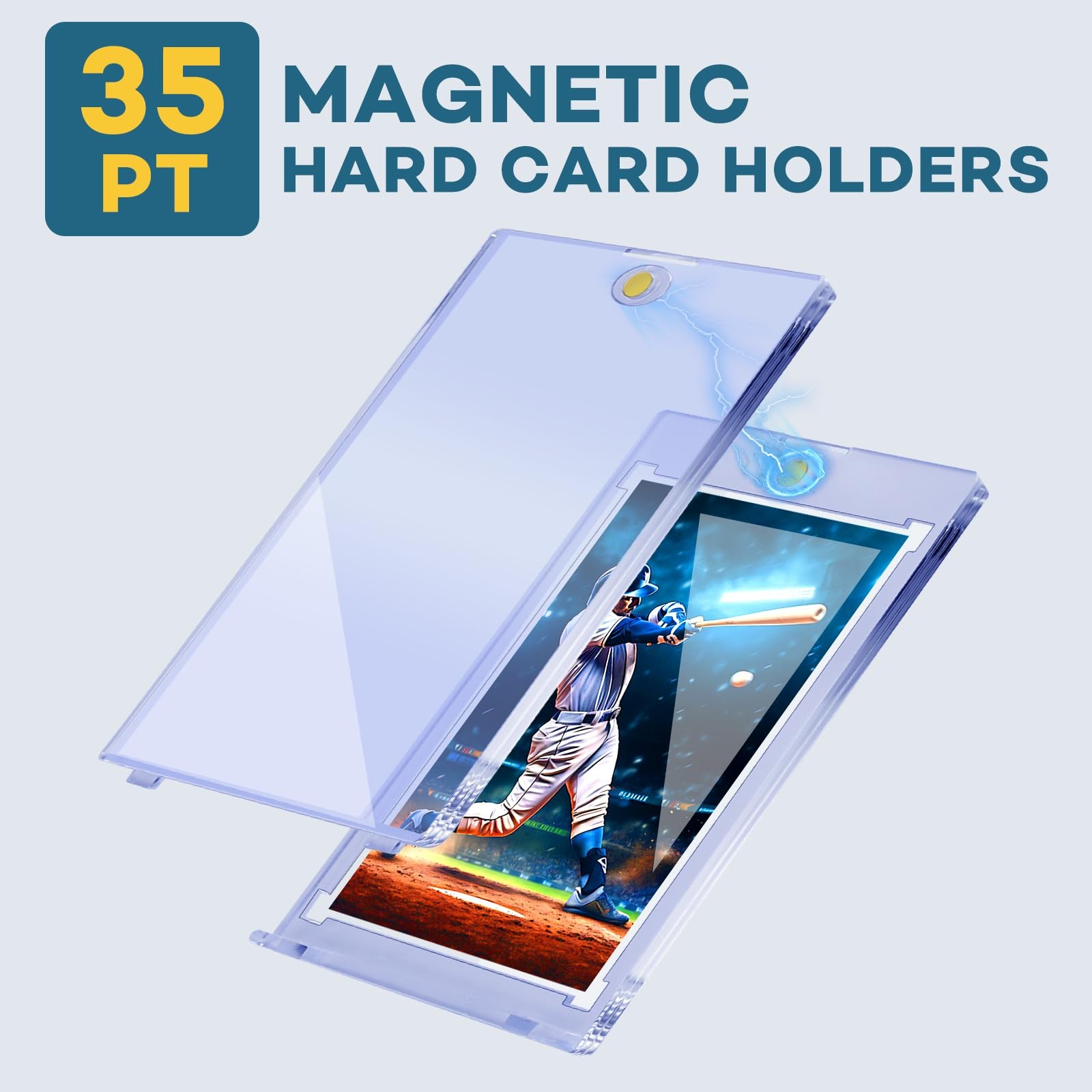20 Pack Ultra Clear One Touch Magnetic Card Holder For 35PT Trading Sports Cards