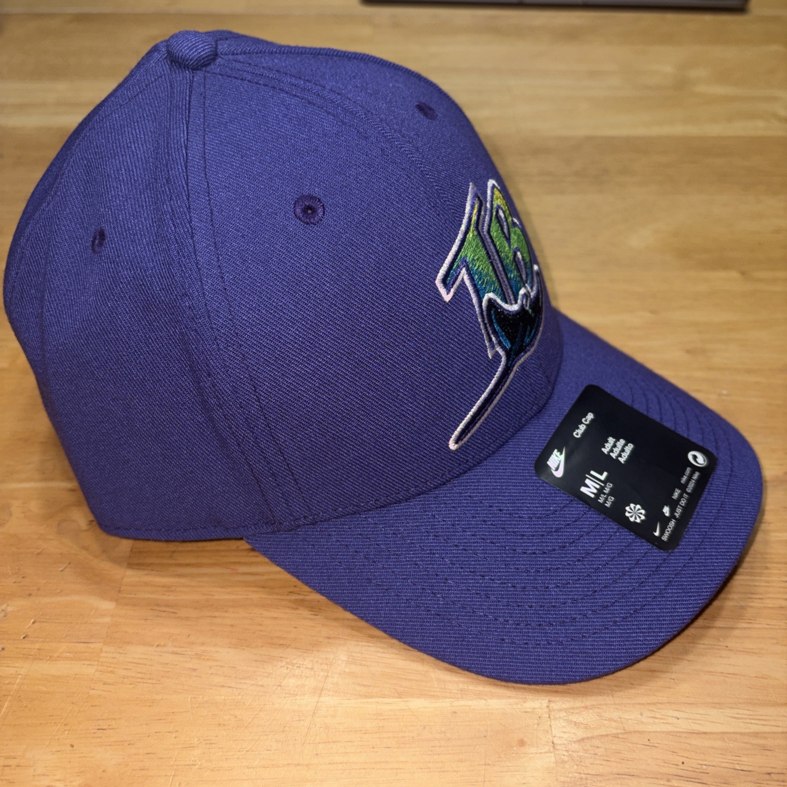 Tampa Bay Devil Rays Hat M/L Strapback Nike Purple Retro Throwback Club Cap NWT