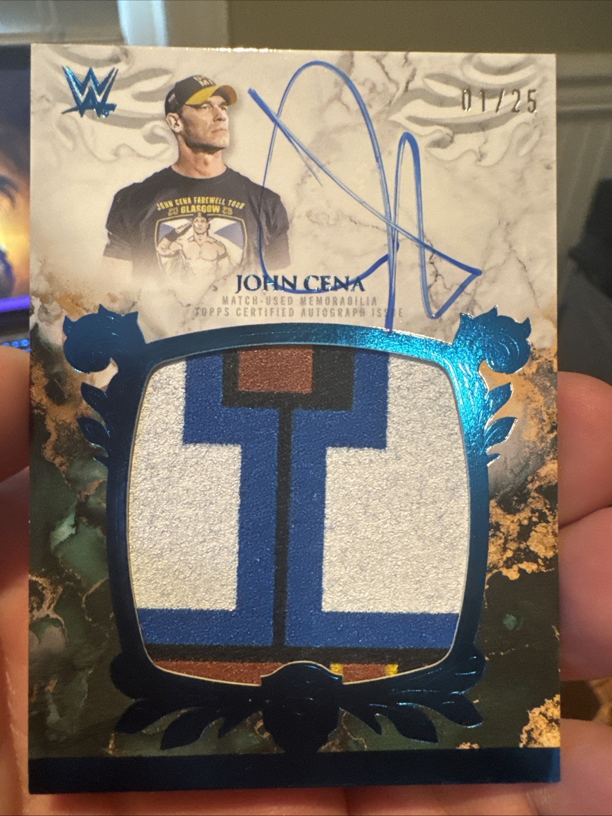 2025 Topps Royalty WWE JOHN CENA Netflix Debut Used Relic Autograph /25 Rare SP